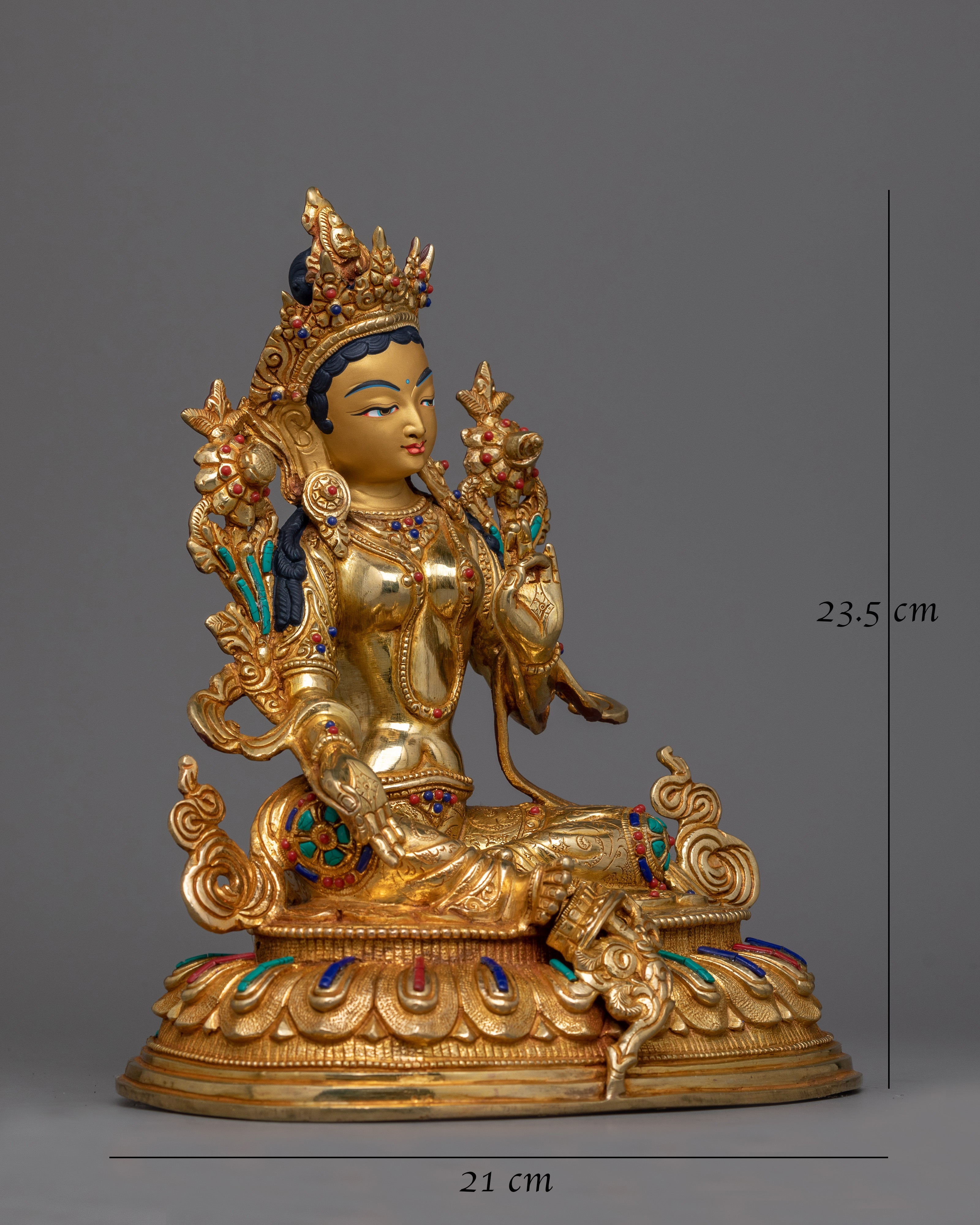 Green Tara Swifty Deity | The beautiful Handcrafted Statue | Figure of Female Buddha
