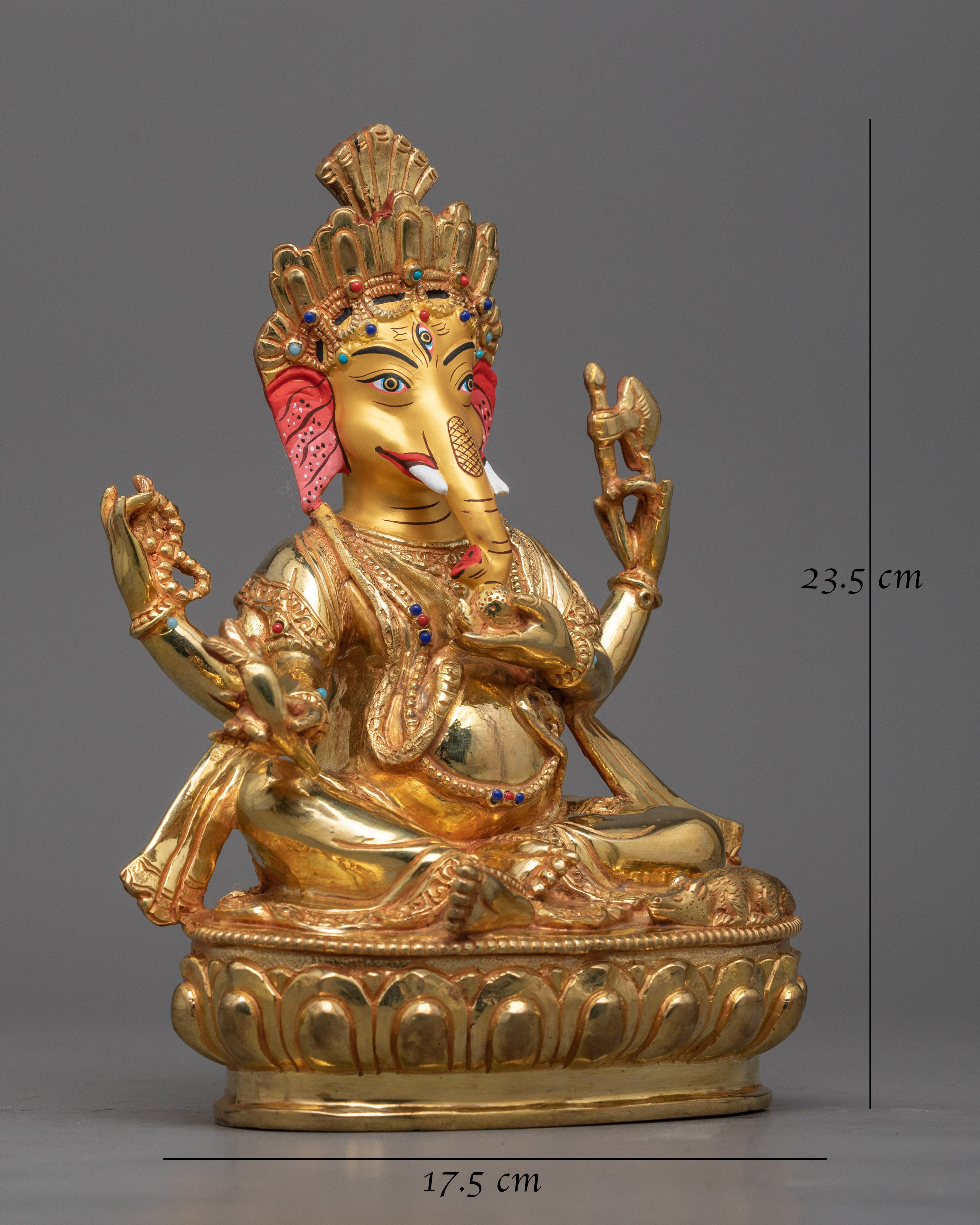 Ganesh Gold-Gilded Statue | Handcrafted Emblem of Prosperity