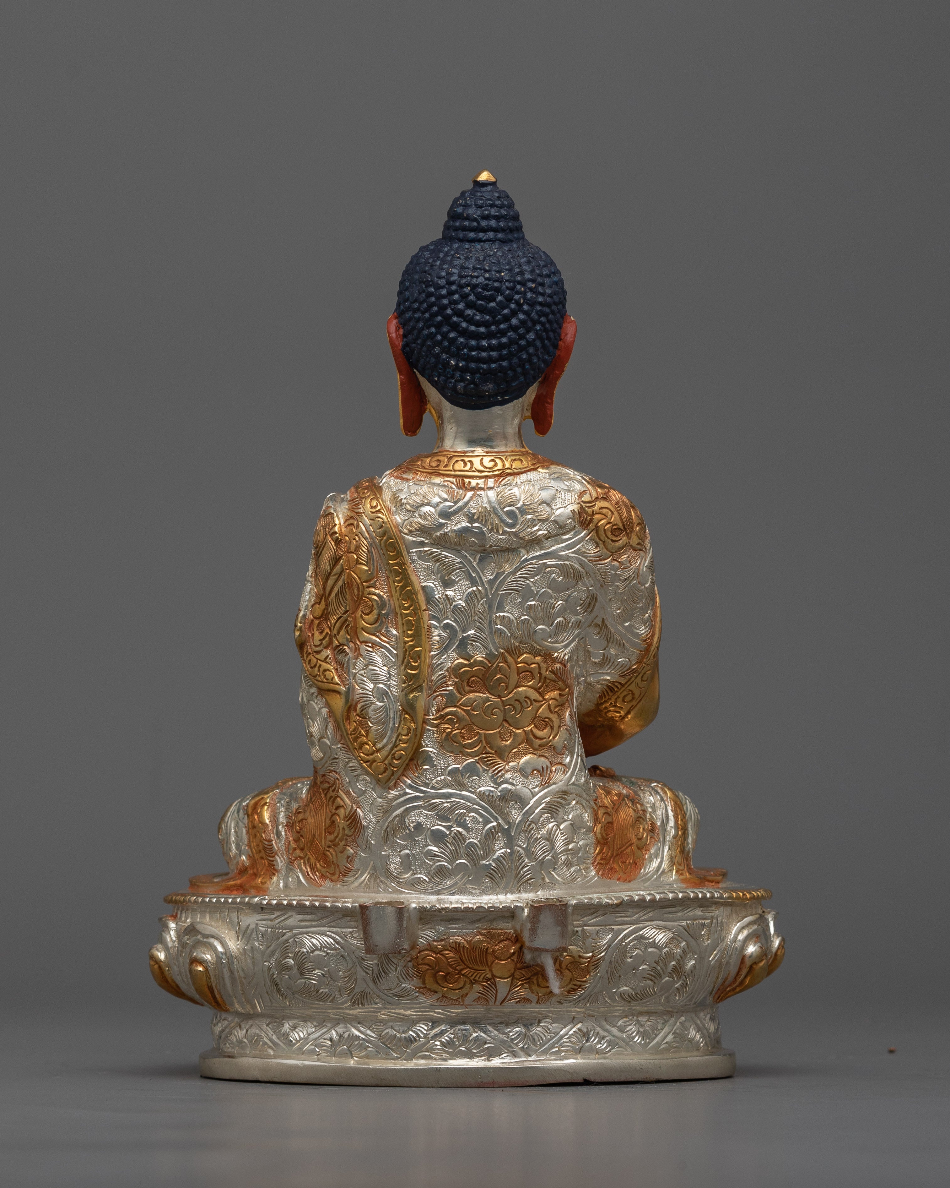 Amitabha Buddha Silver-Gold Plated Statue | Handcrafted Symbol of Enlightenment