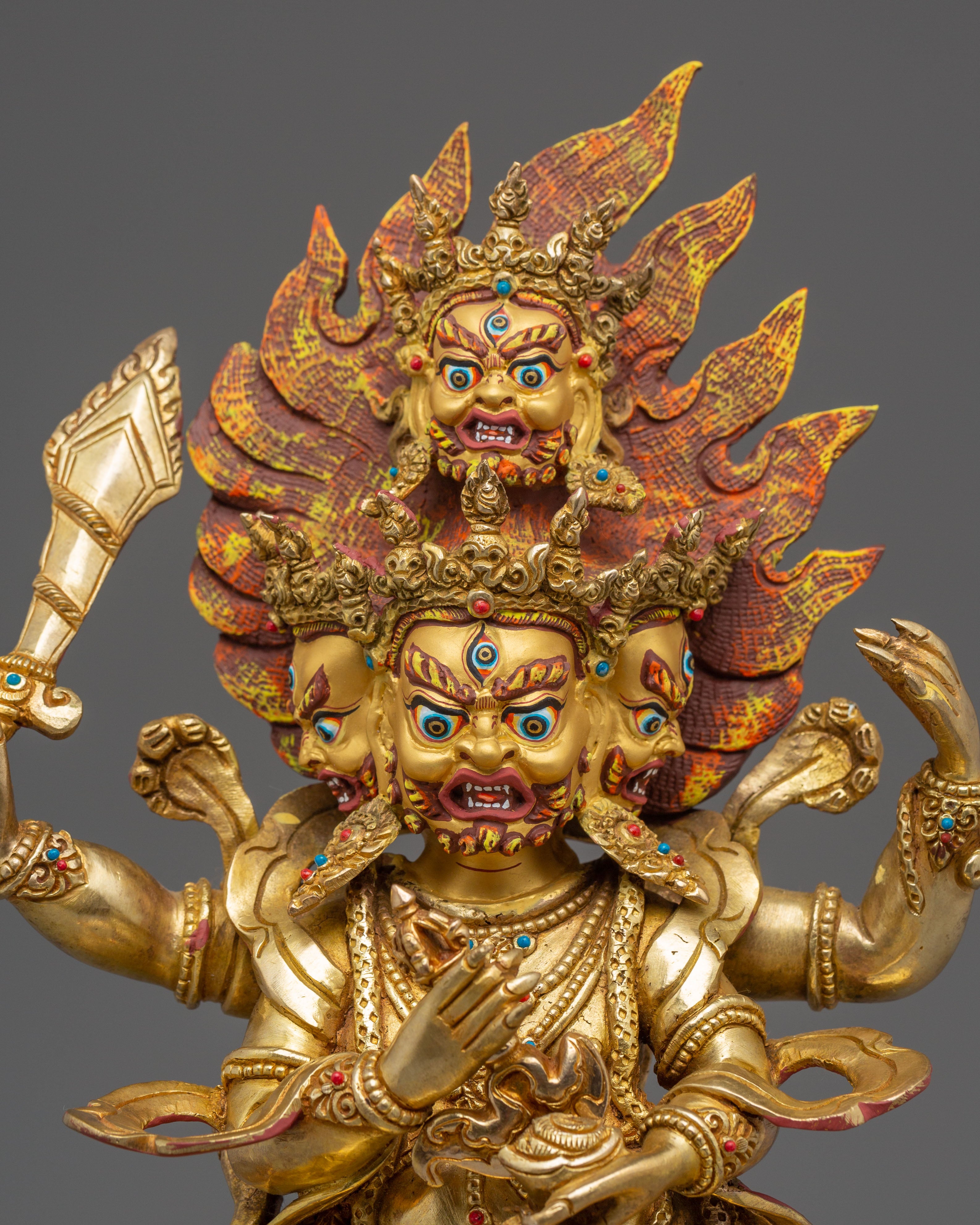 Handmade Wrathful Protector Deity Mahakala | Symbol of Strength