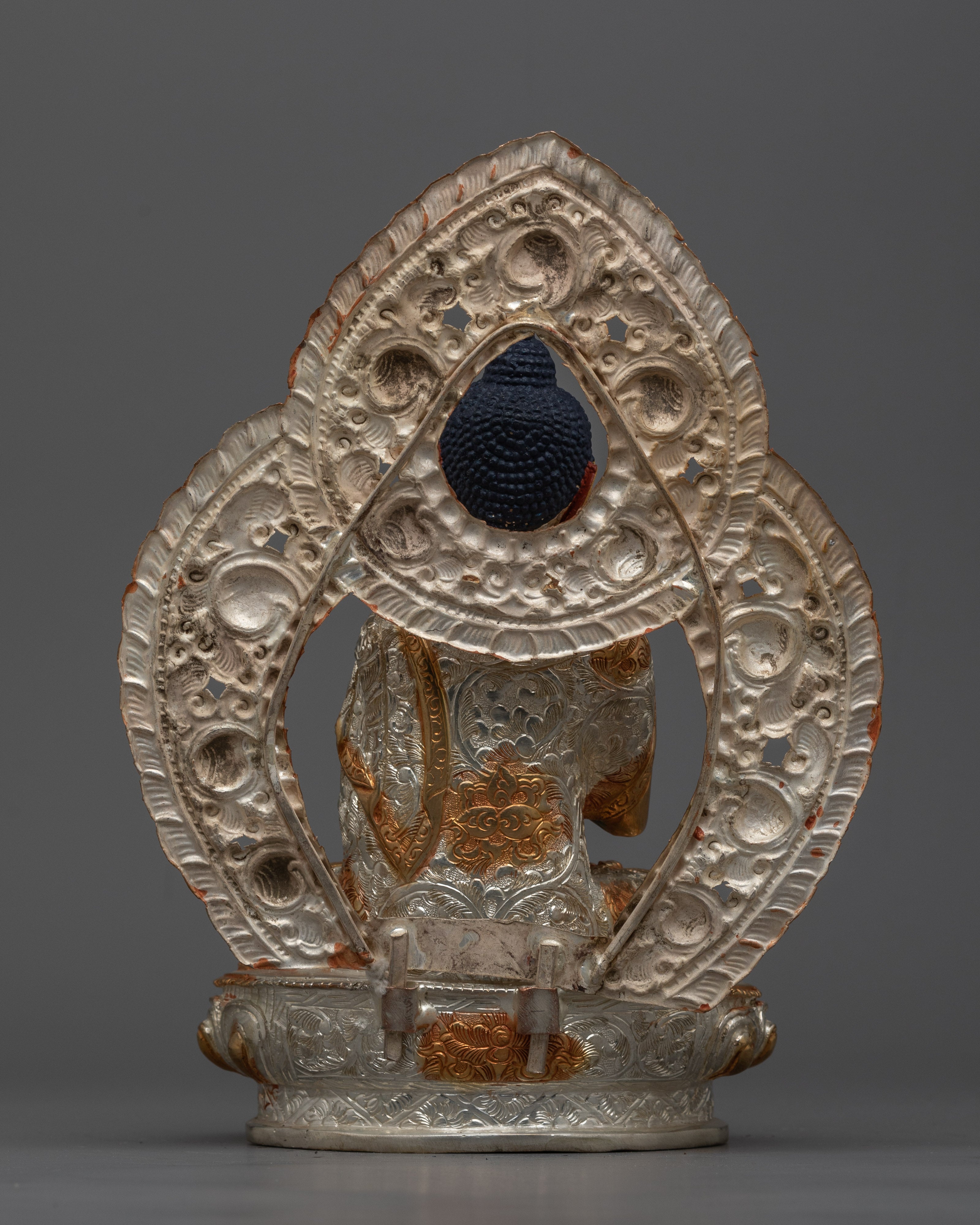 Amoga Siddhi Silver Plated Statue | Handcrafted Emblem of Wisdom