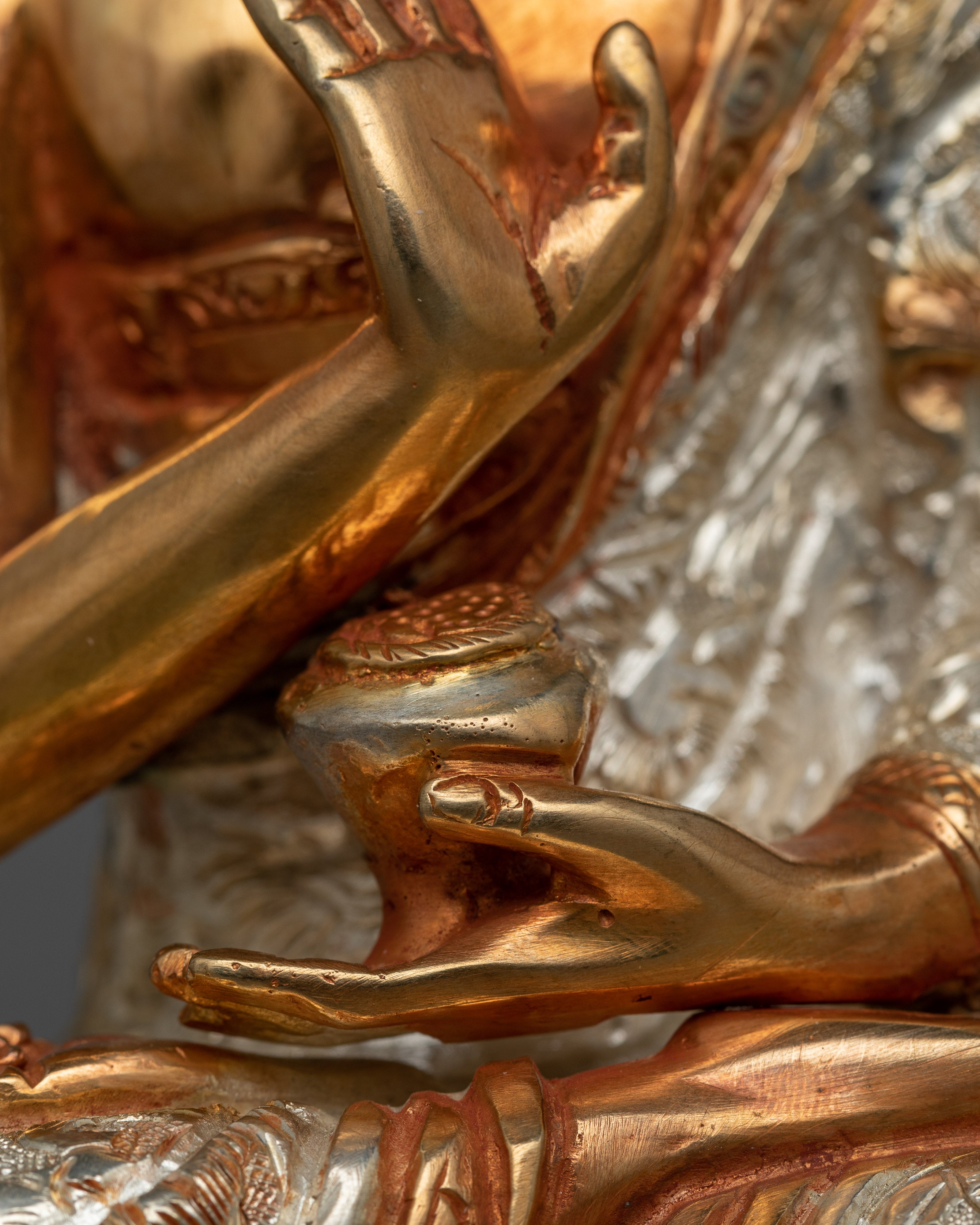 Amoga Siddhi Silver Plated Statue | Handcrafted Emblem of Wisdom