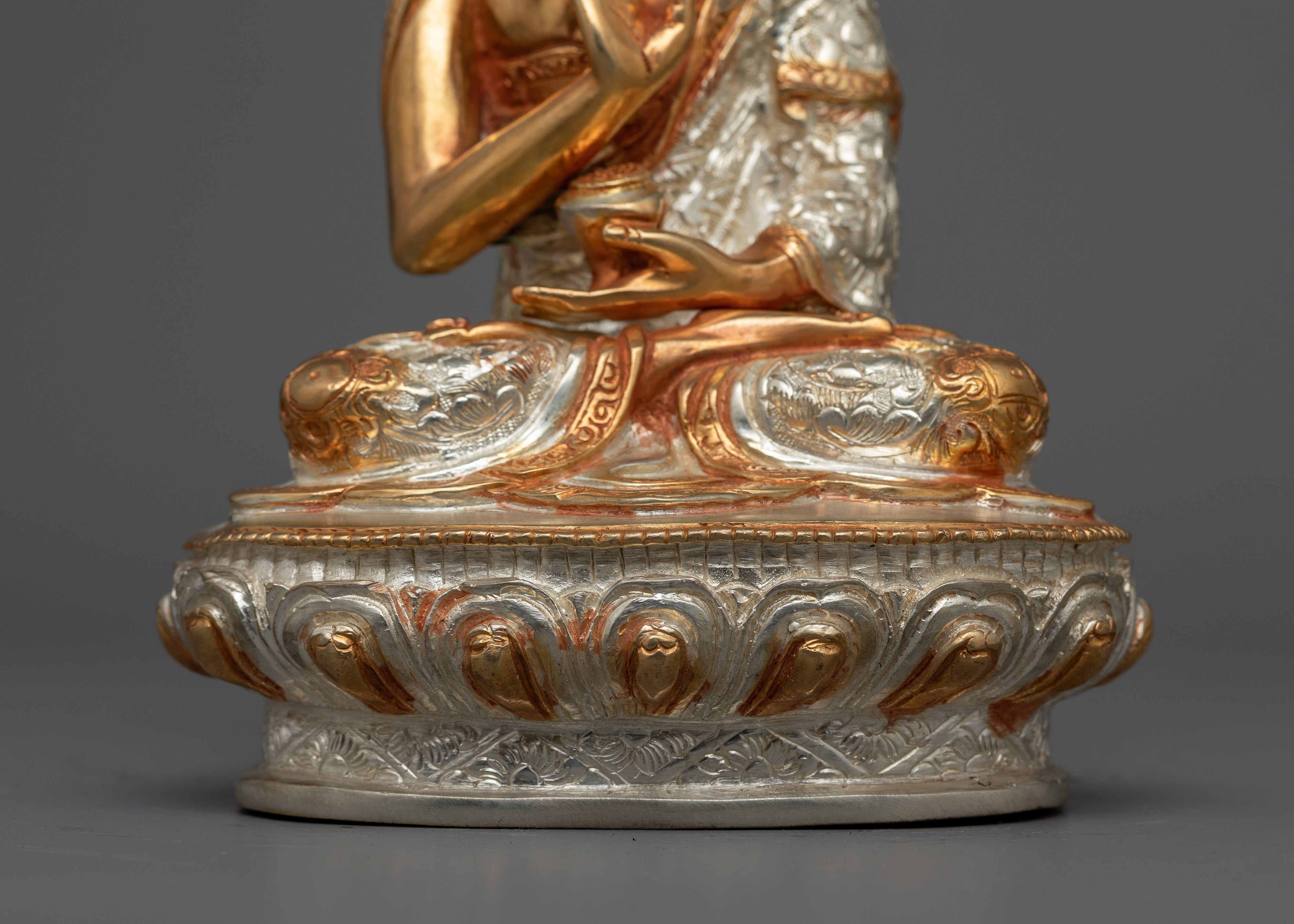 Amoga Siddhi Silver Plated Statue | Handcrafted Emblem of Wisdom