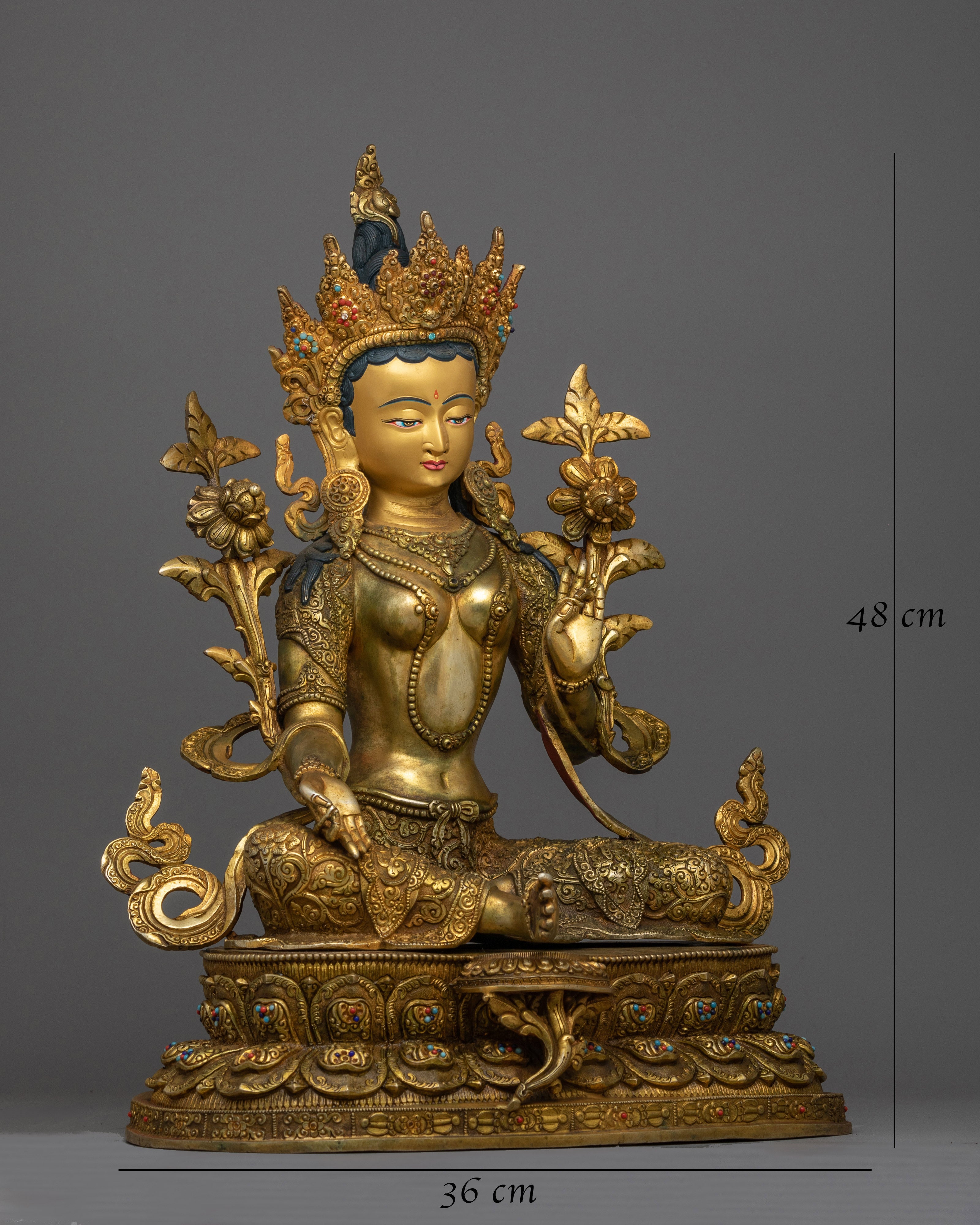 Antique Green Tara Figure | Handcrafted Symbol of Compassion
