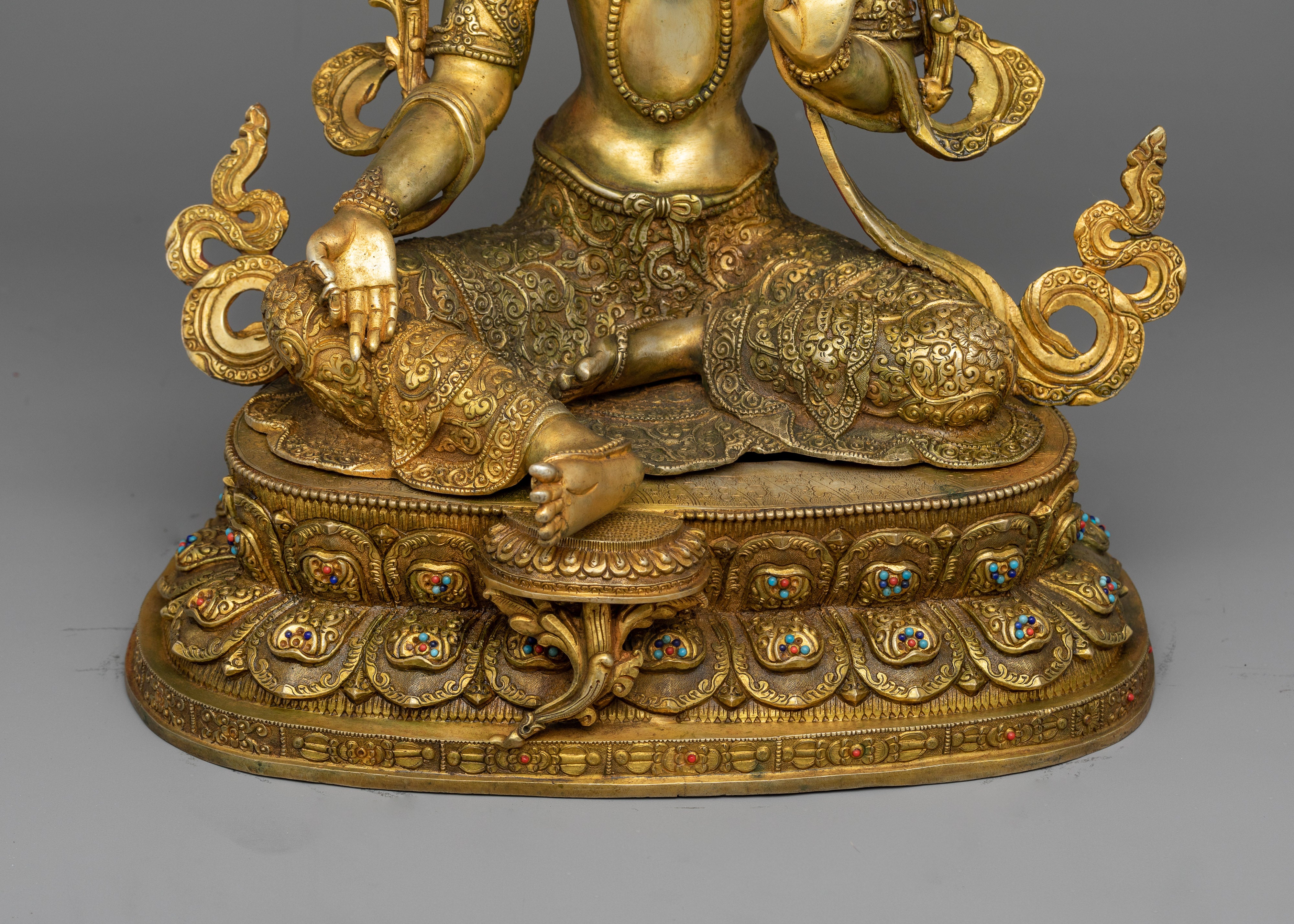 Antique Green Tara Figure | Handcrafted Symbol of Compassion