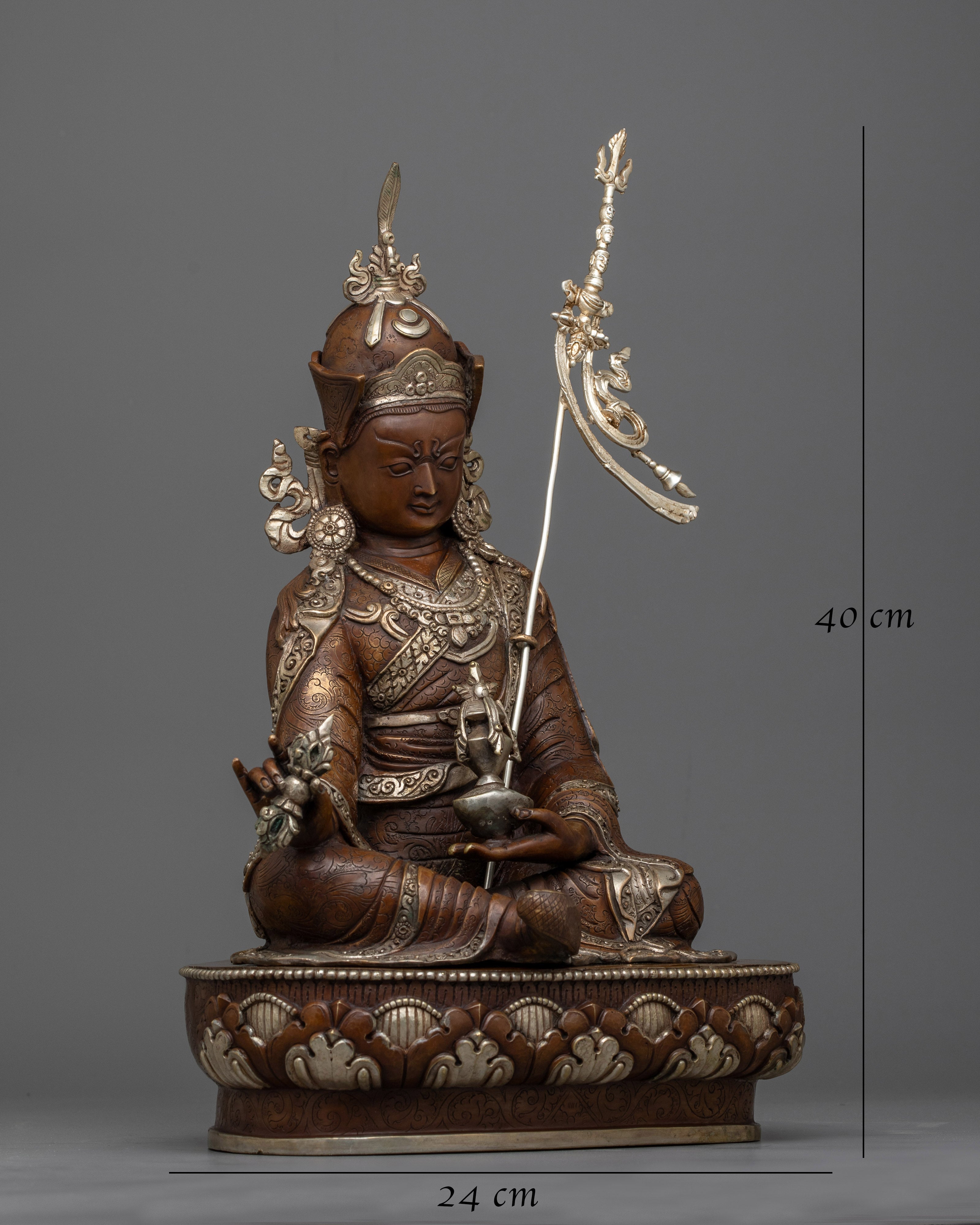 Oxidized Guru Rinpoche Statue | Handcrafted Symbol of Wisdom