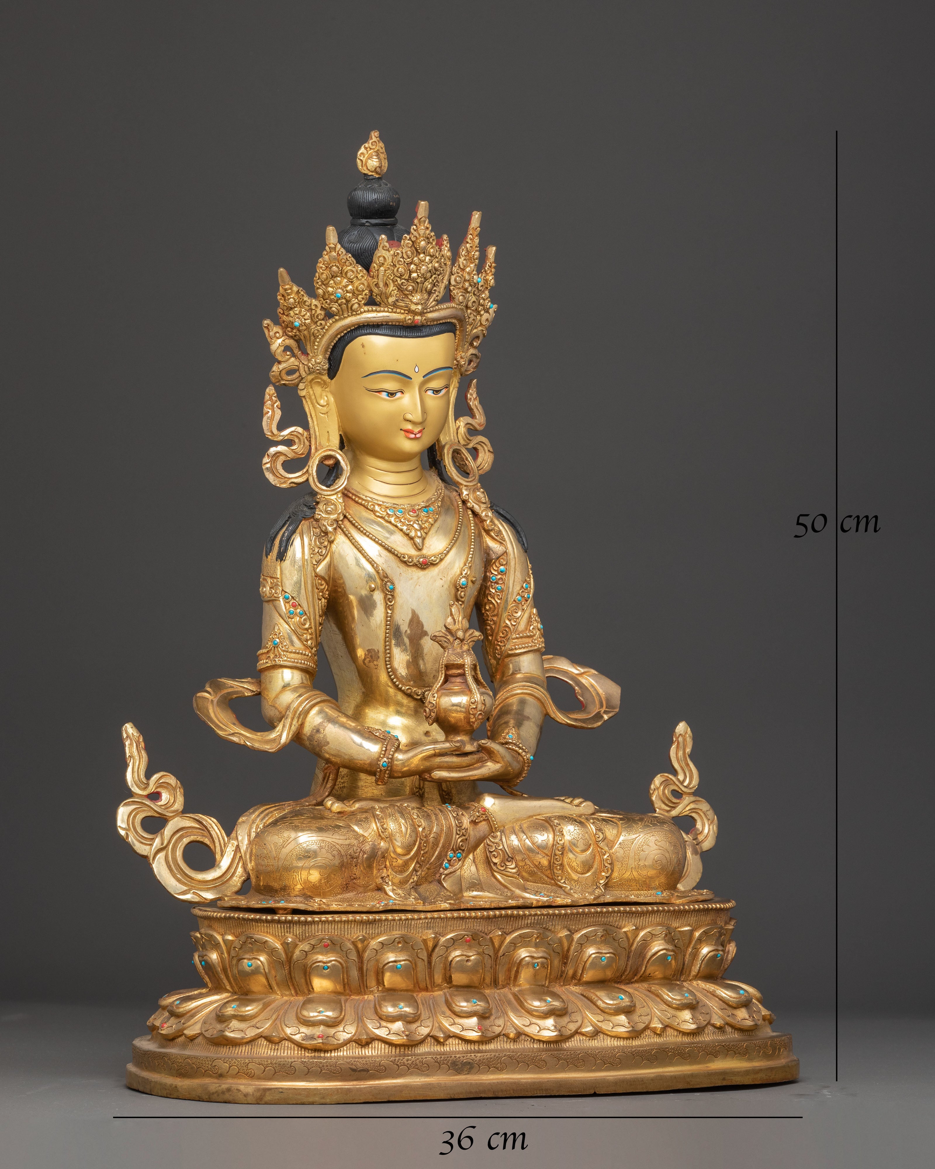Handcrafted Sculpture of Longevity Buddha Amitayus