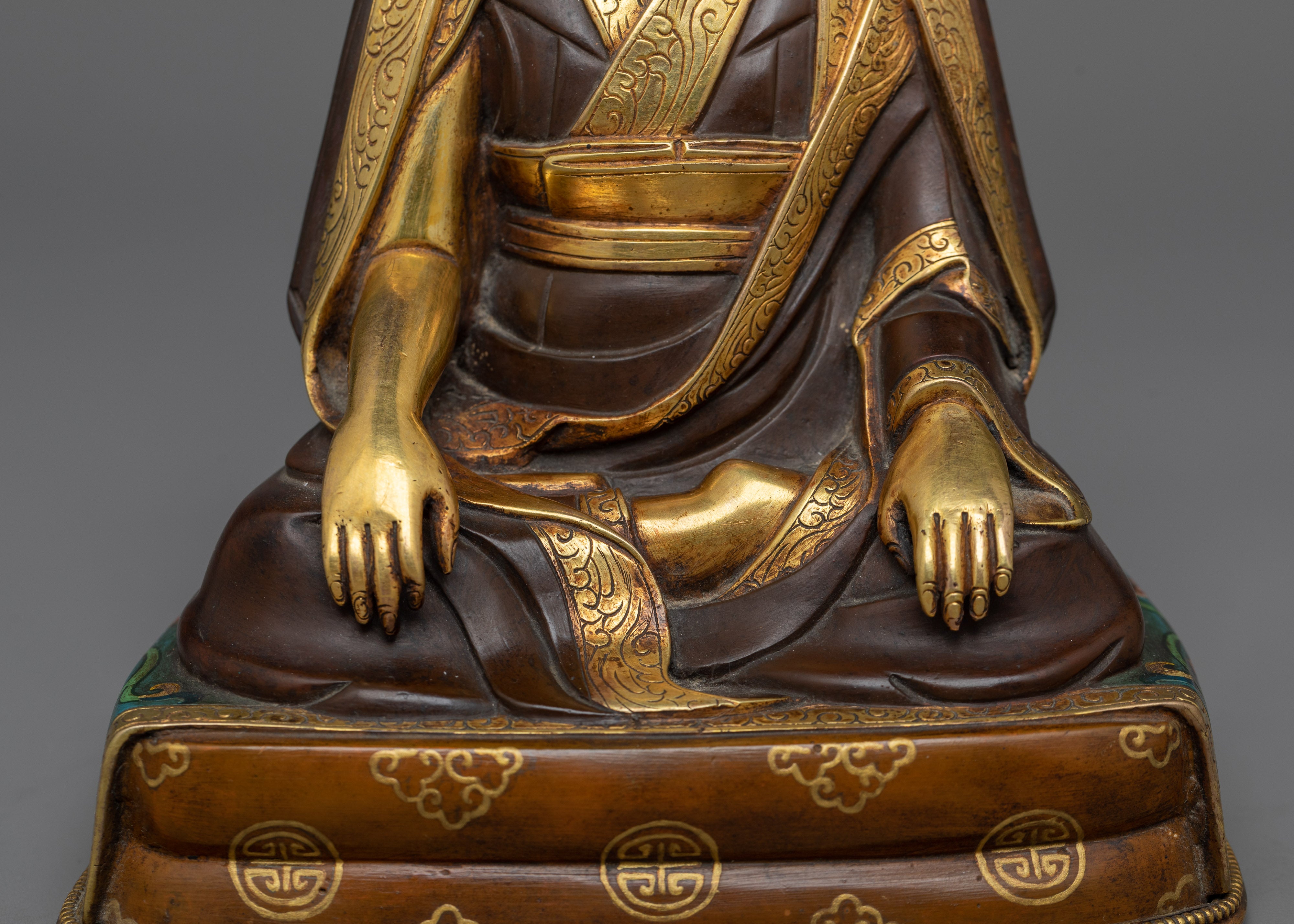 Gampopa with 2nd and 4th Karmapas Statue | A Symbol of Tibetan Wisdom and Leadership