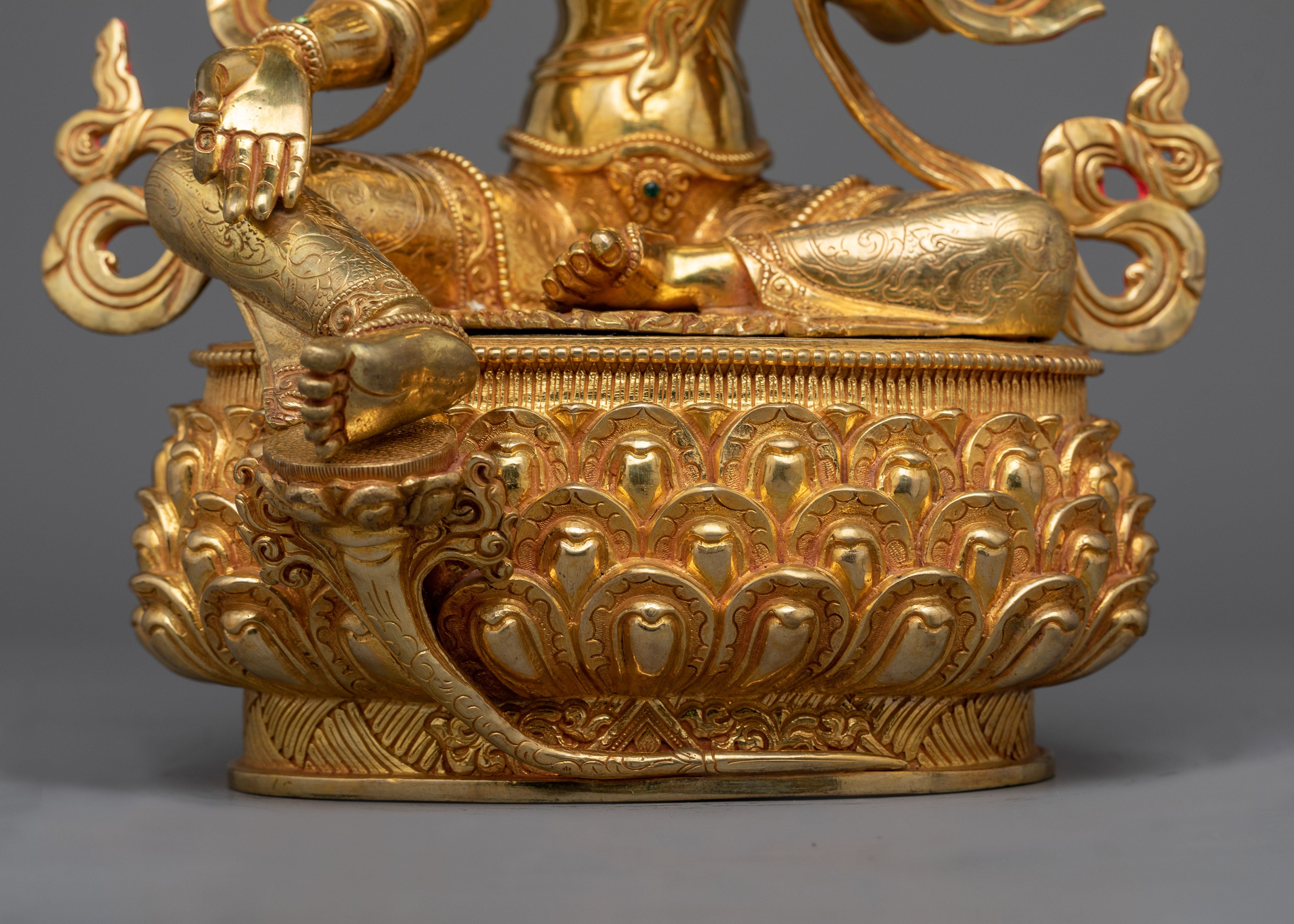 Shri Green Tara Statue | 24K Gold-Gilded Symbol of Active Compassion