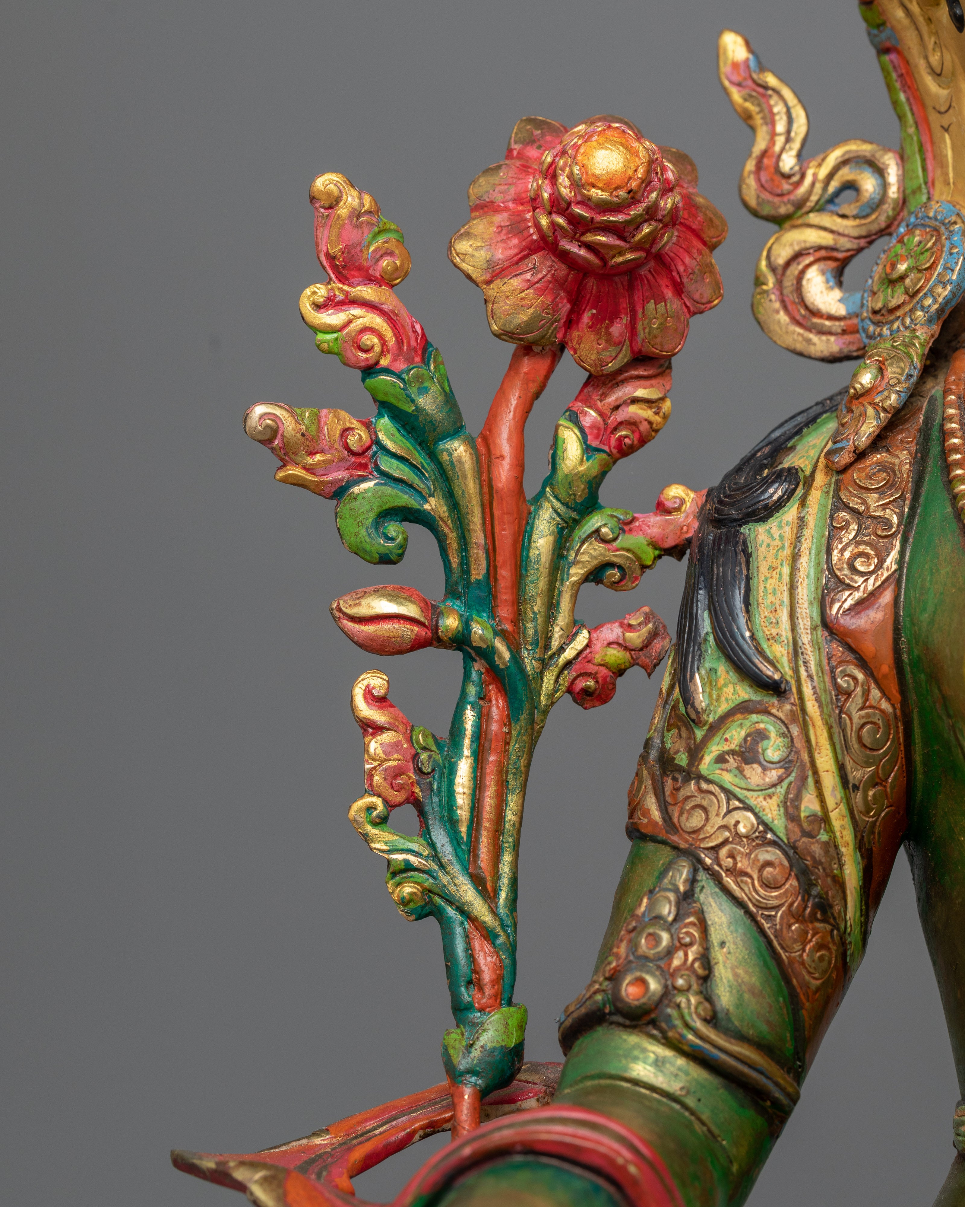 Shri Green Tara Colored-Hued Statue | Radiance of Compassion