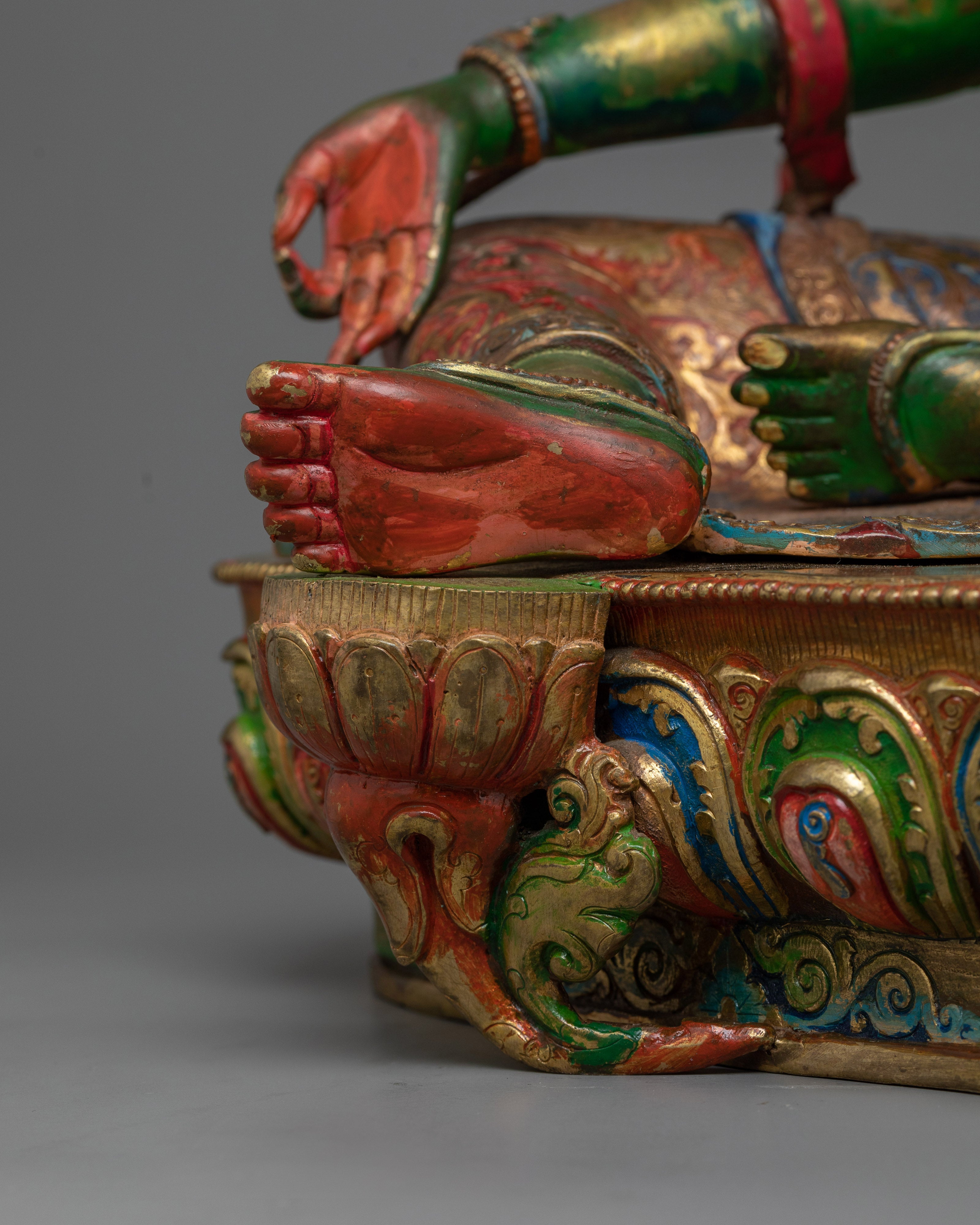 Shri Green Tara Colored-Hued Statue | Radiance of Compassion