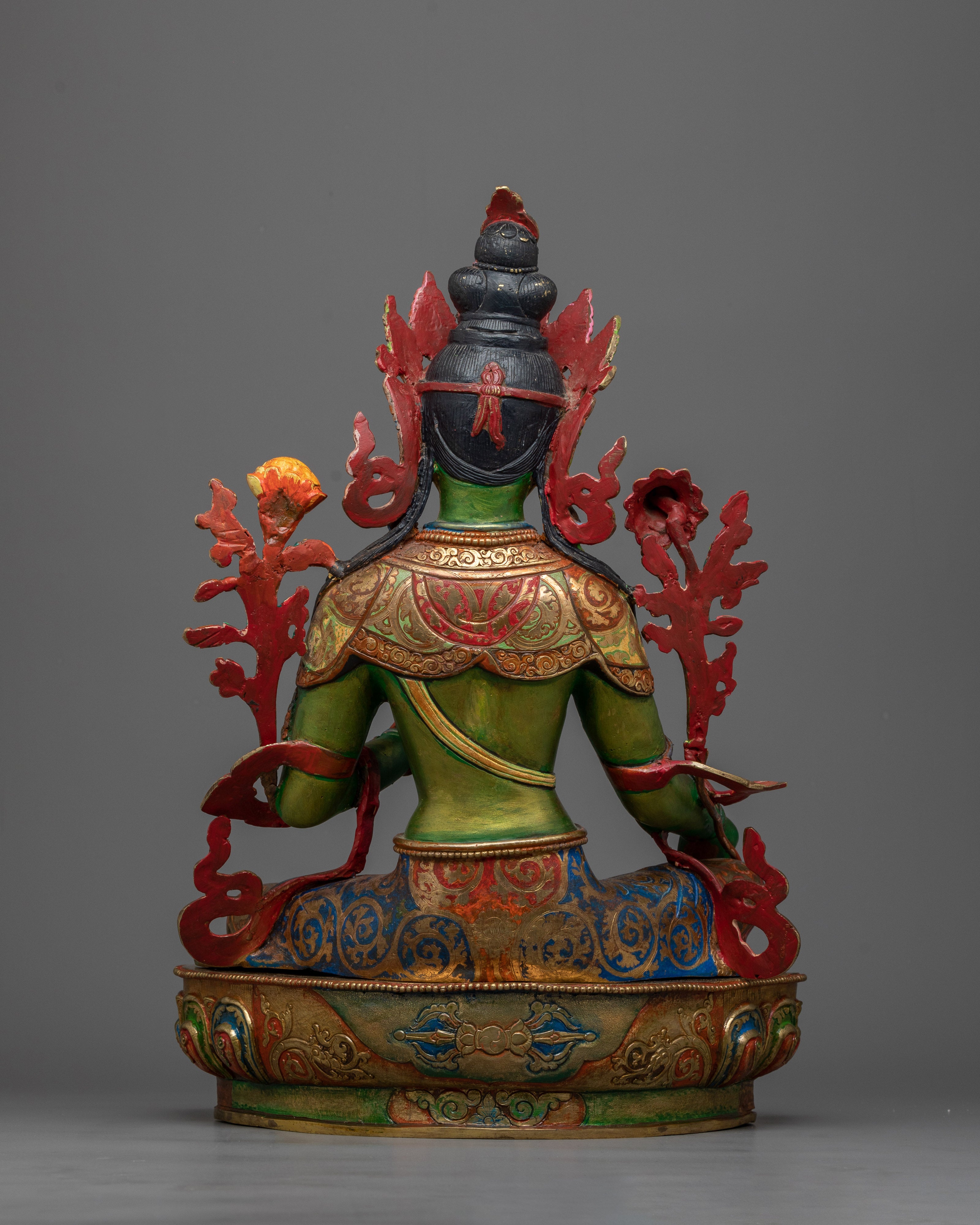 Shri Green Tara Colored-Hued Statue | Radiance of Compassion