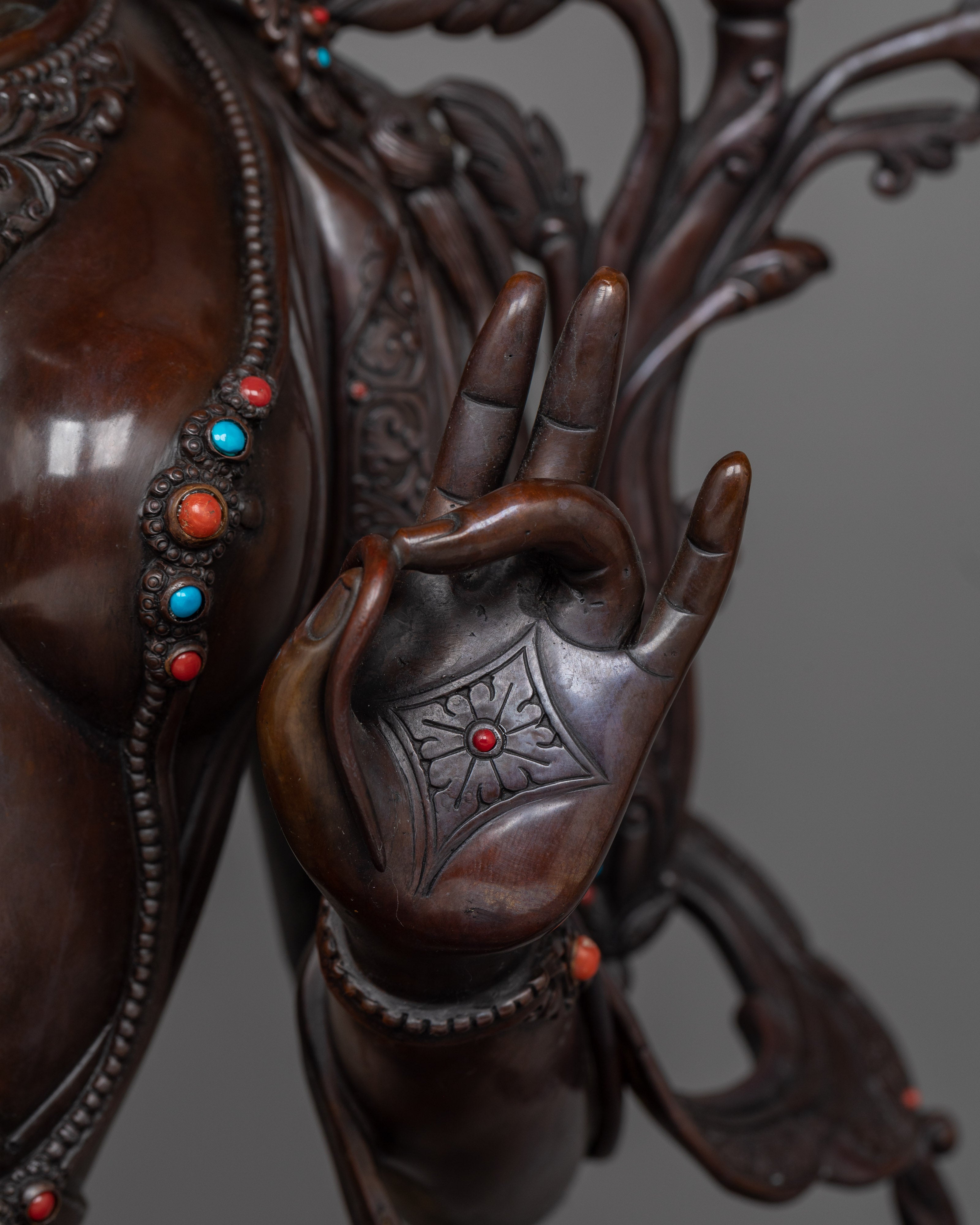 Oxidized Copper Tibetan Art of Green Tara | Spiritual Buddhist Art