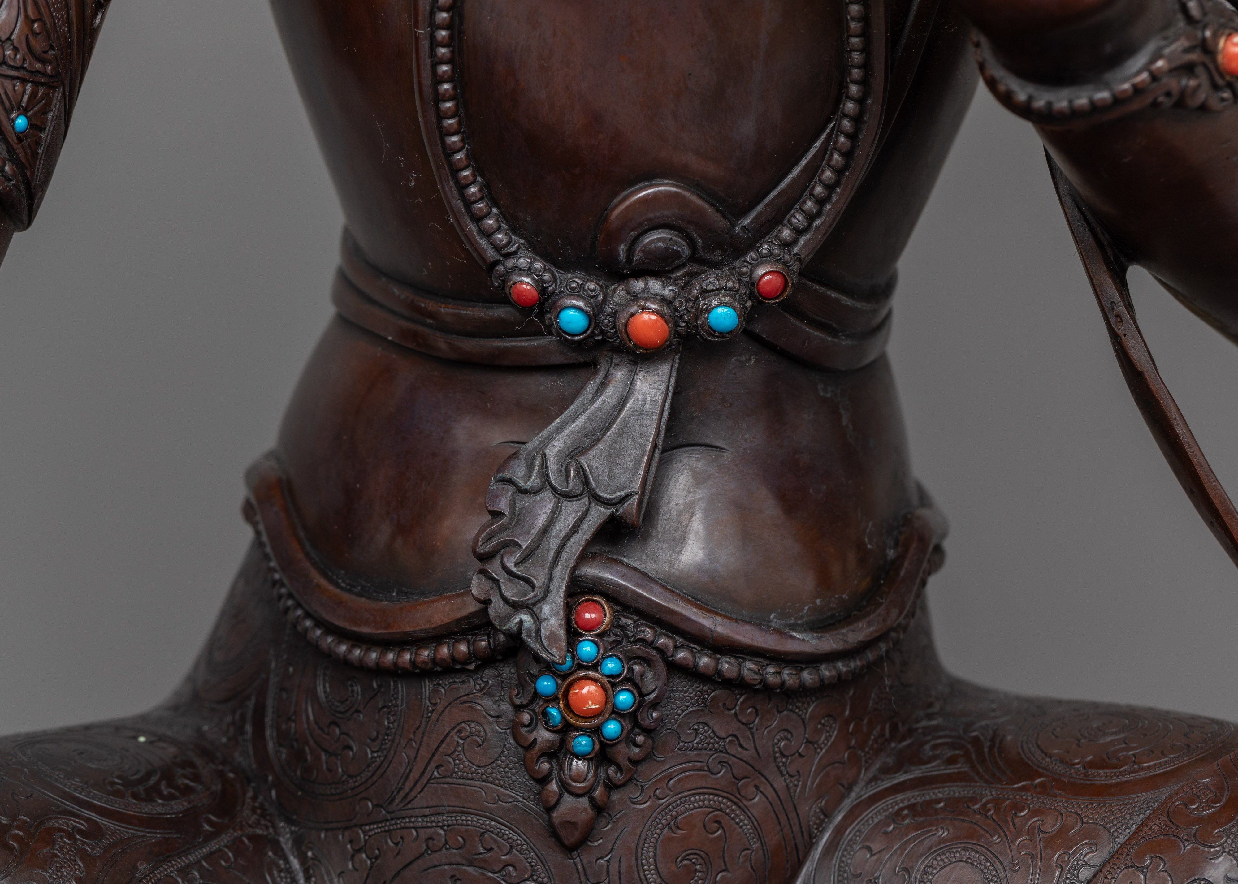 Oxidized Copper Tibetan Art of Green Tara | Spiritual Buddhist Art