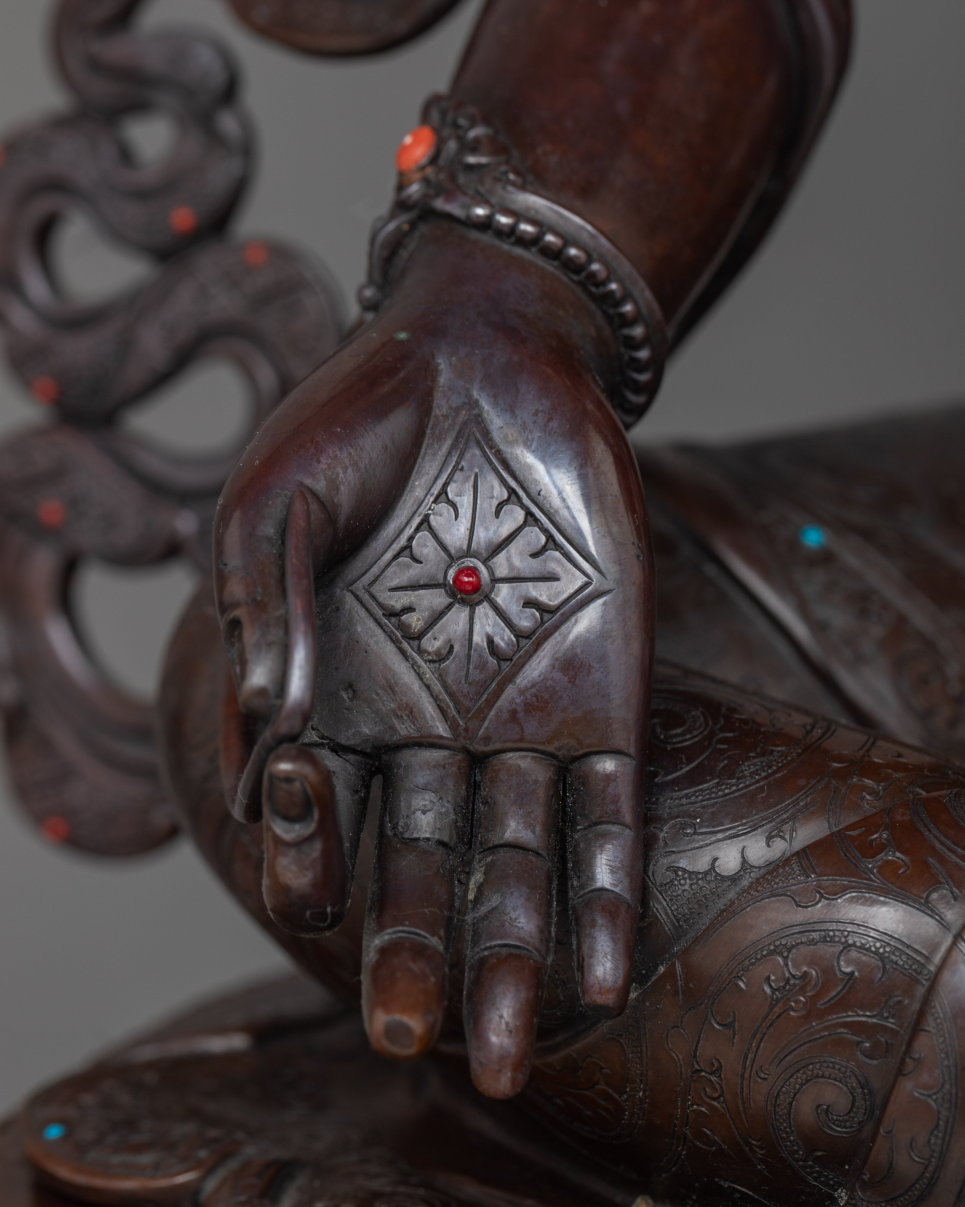 Oxidized Copper Tibetan Art of Green Tara | Spiritual Buddhist Art