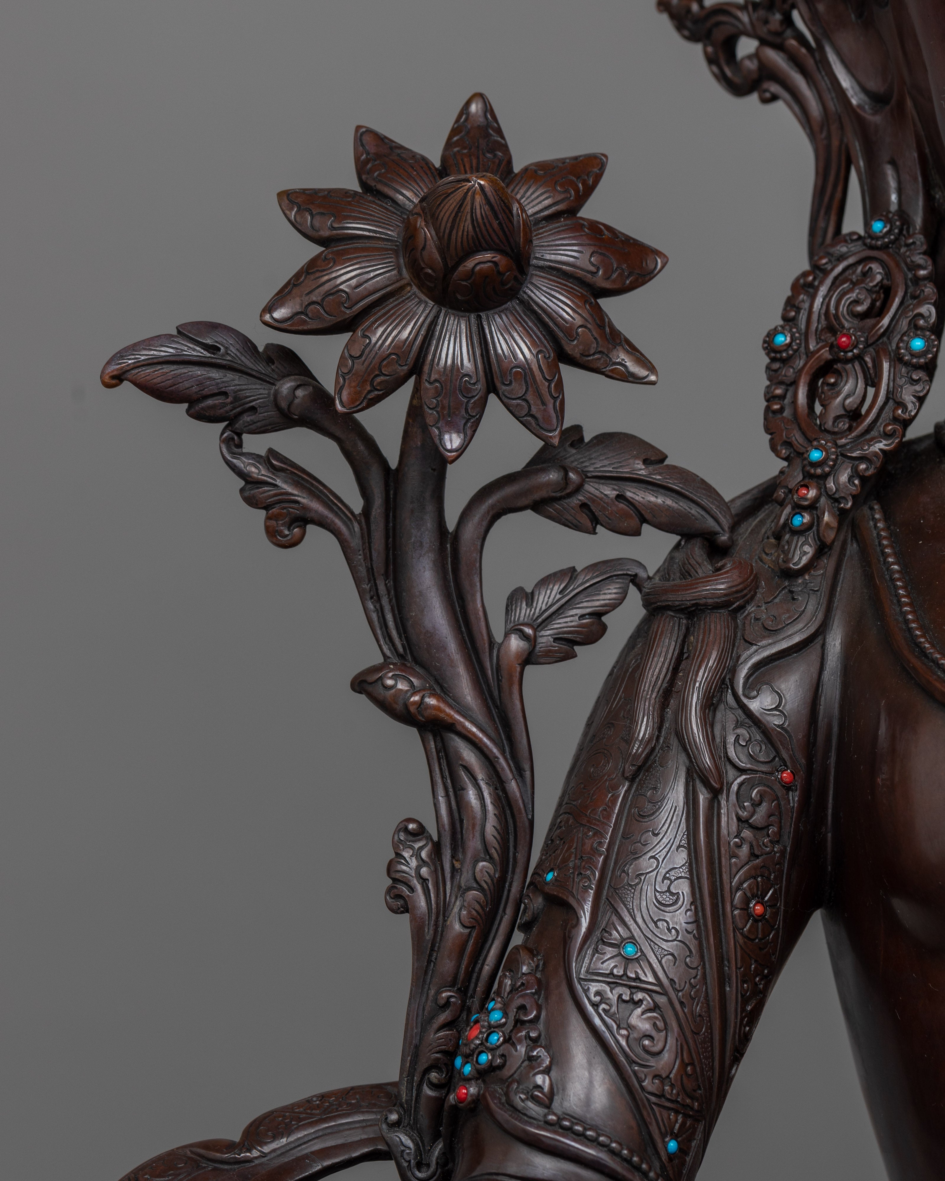 Oxidized Copper Tibetan Art of Green Tara | Spiritual Buddhist Art