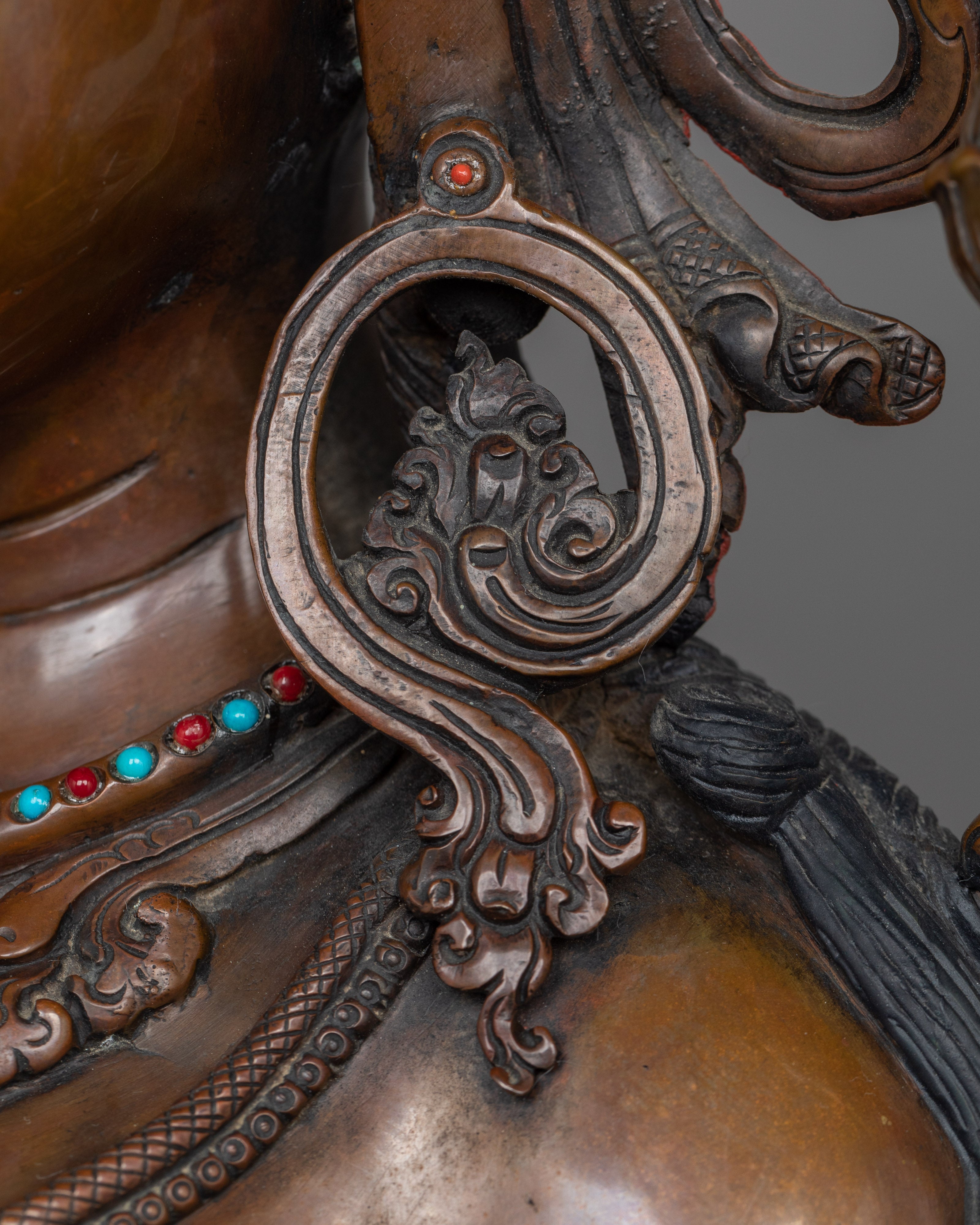 Tibetan Buddhist Sculpture of Green Tara | Handmade Tibetan Mother Tara Sculpture