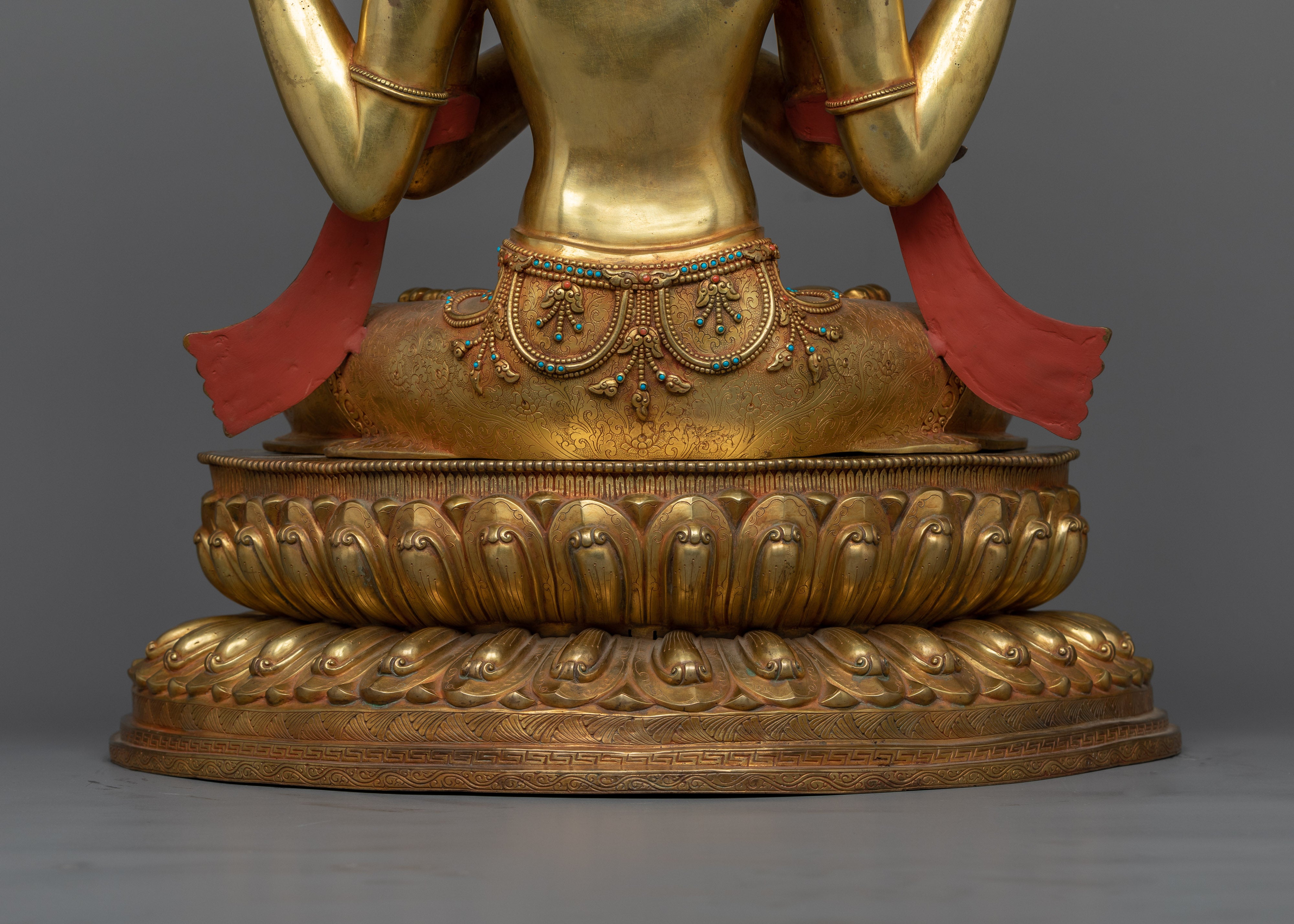 Chenrezig Statue 24K Gold Gilded | Avalokiteshvara The Compassionate Bodhisattva