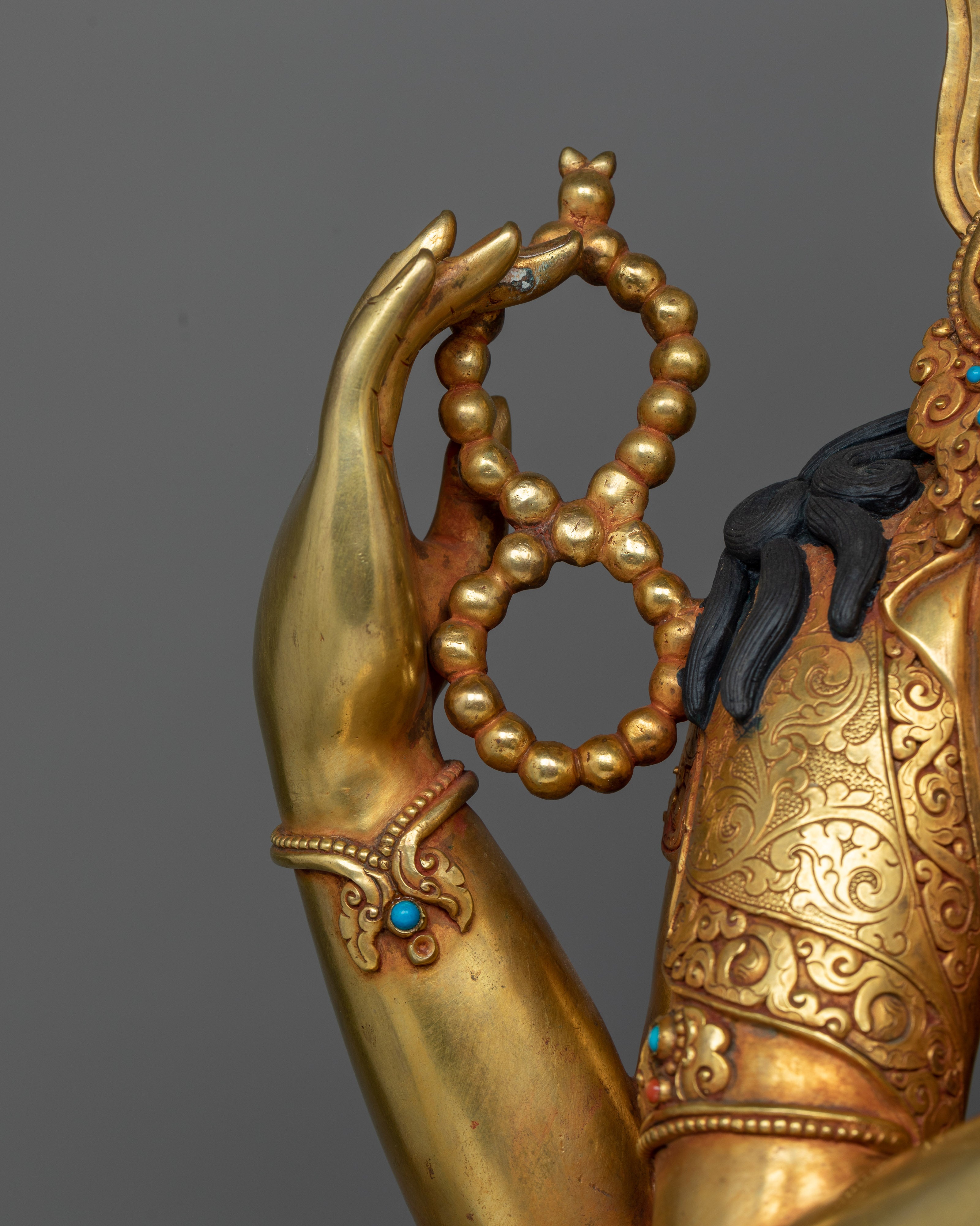 Chenrezig Statue 24K Gold Gilded | Avalokiteshvara The Compassionate Bodhisattva