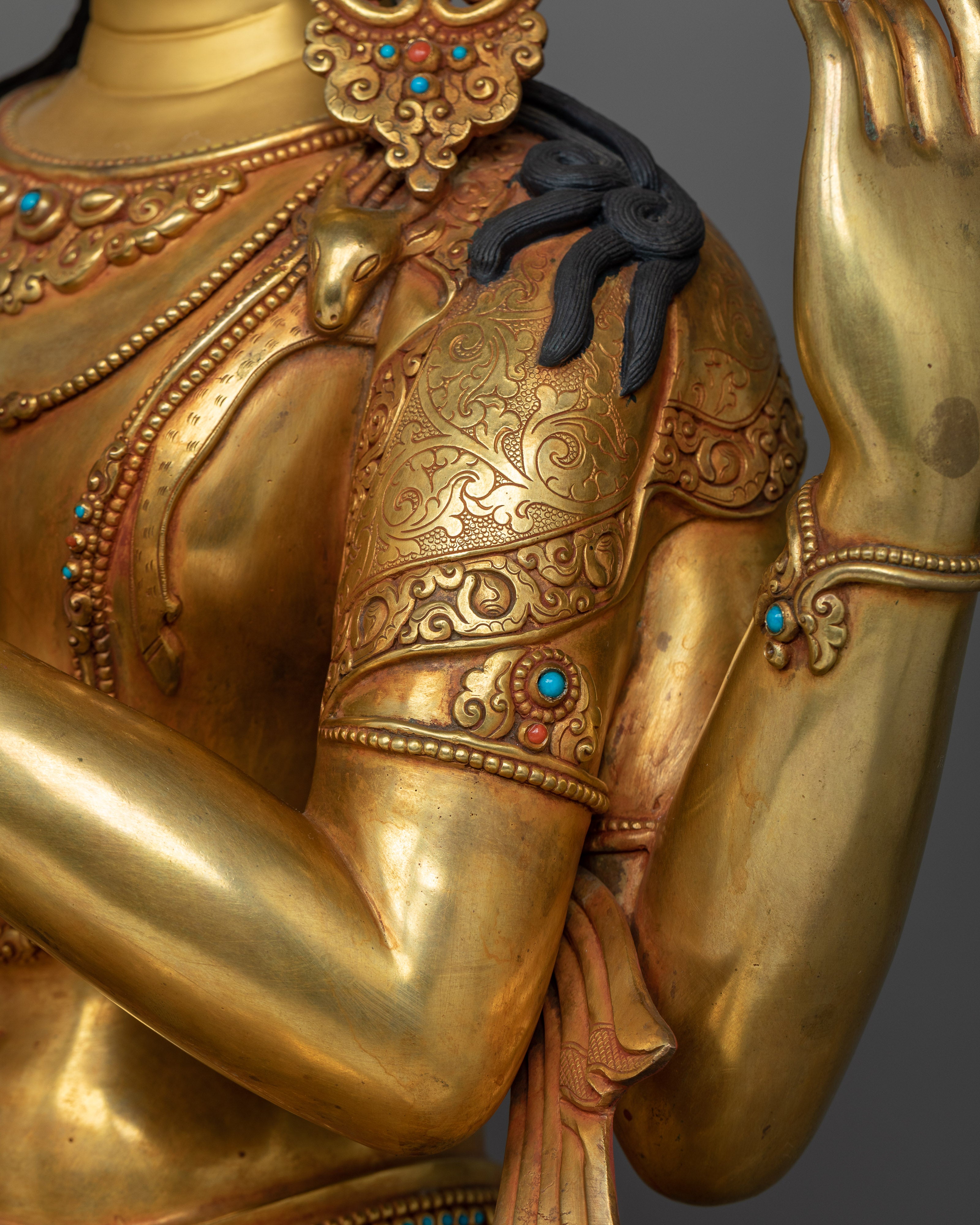 Chenrezig Statue 24K Gold Gilded | Avalokiteshvara The Compassionate Bodhisattva