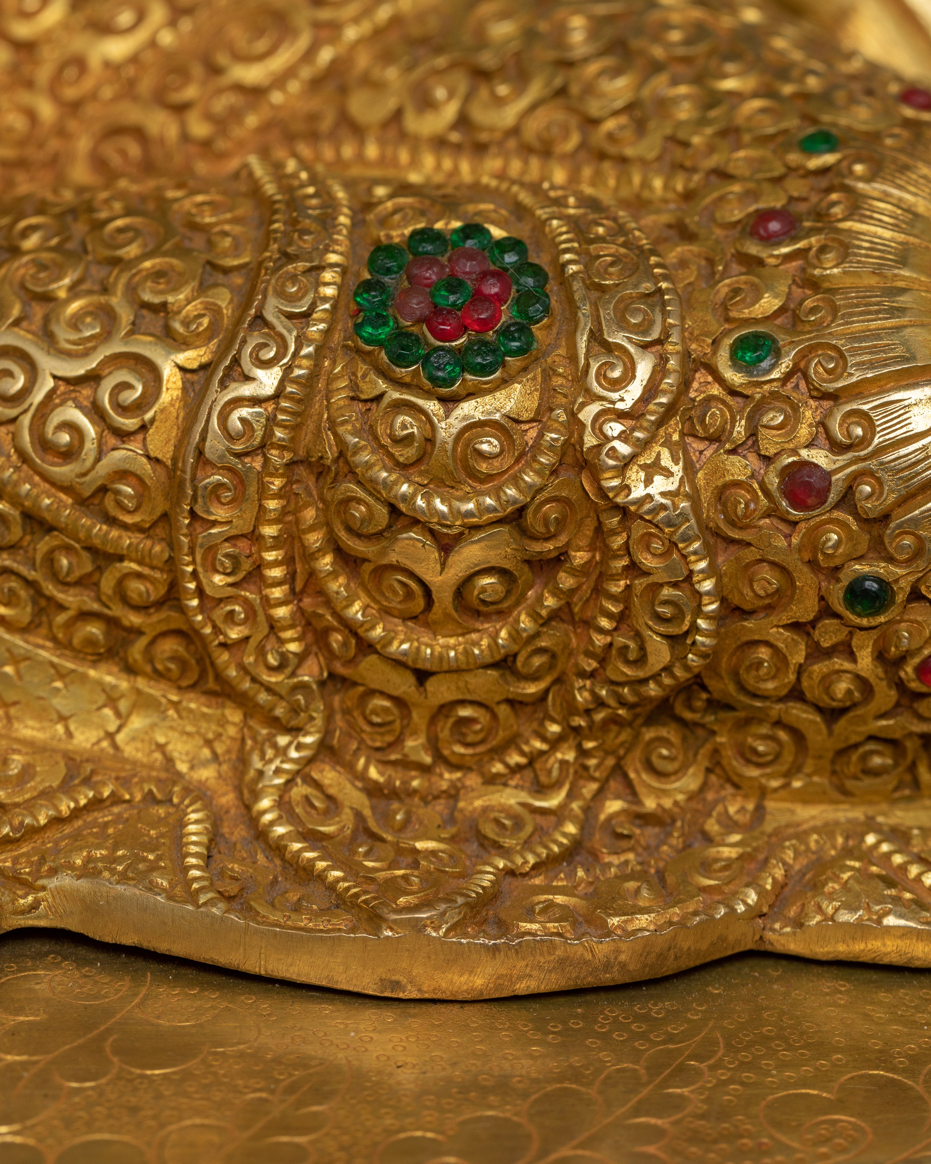 Gold-Gilded Green Tara 47cm Figure | Radiant Symbol of Compassionate Action