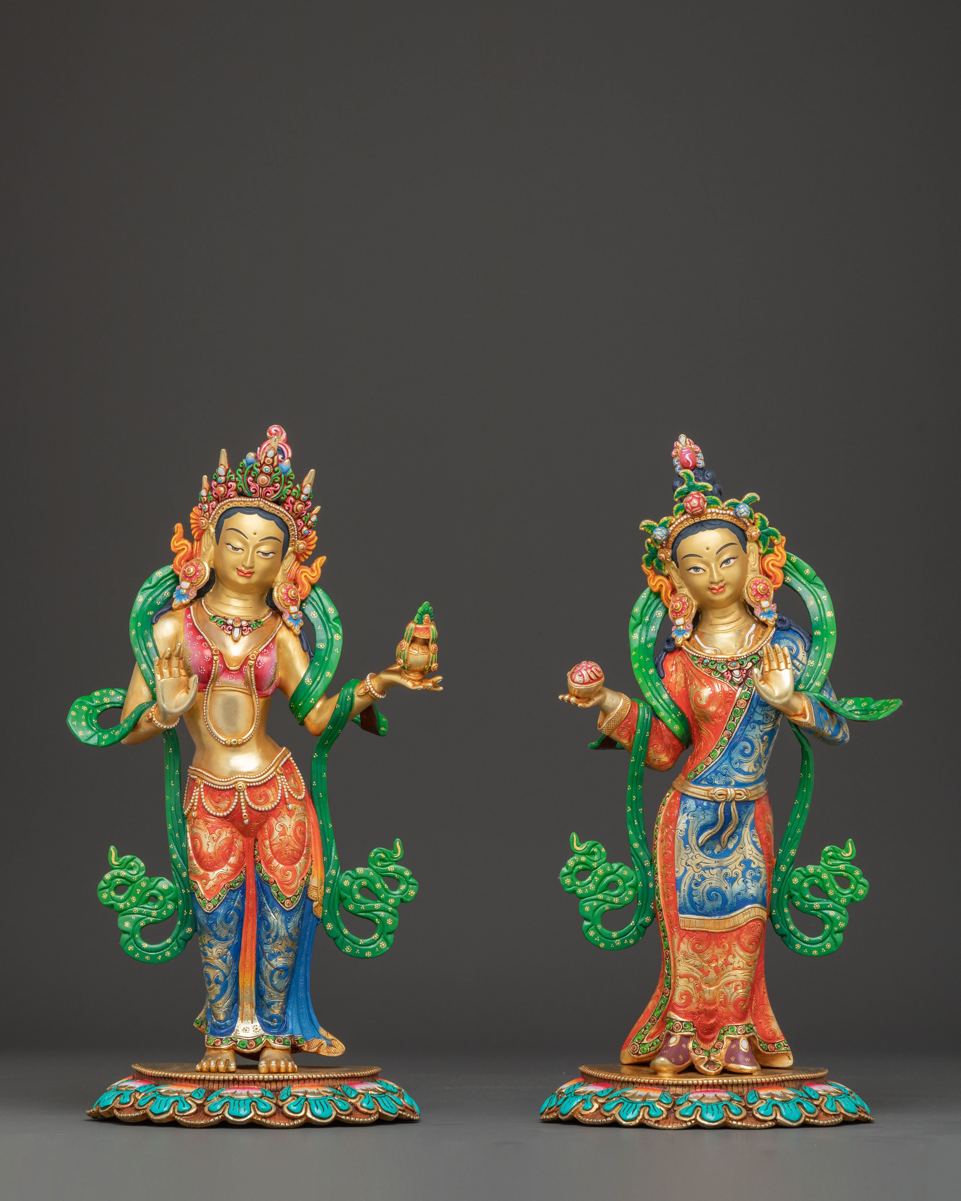 Handmade Padmasambhava Statue With Consorts