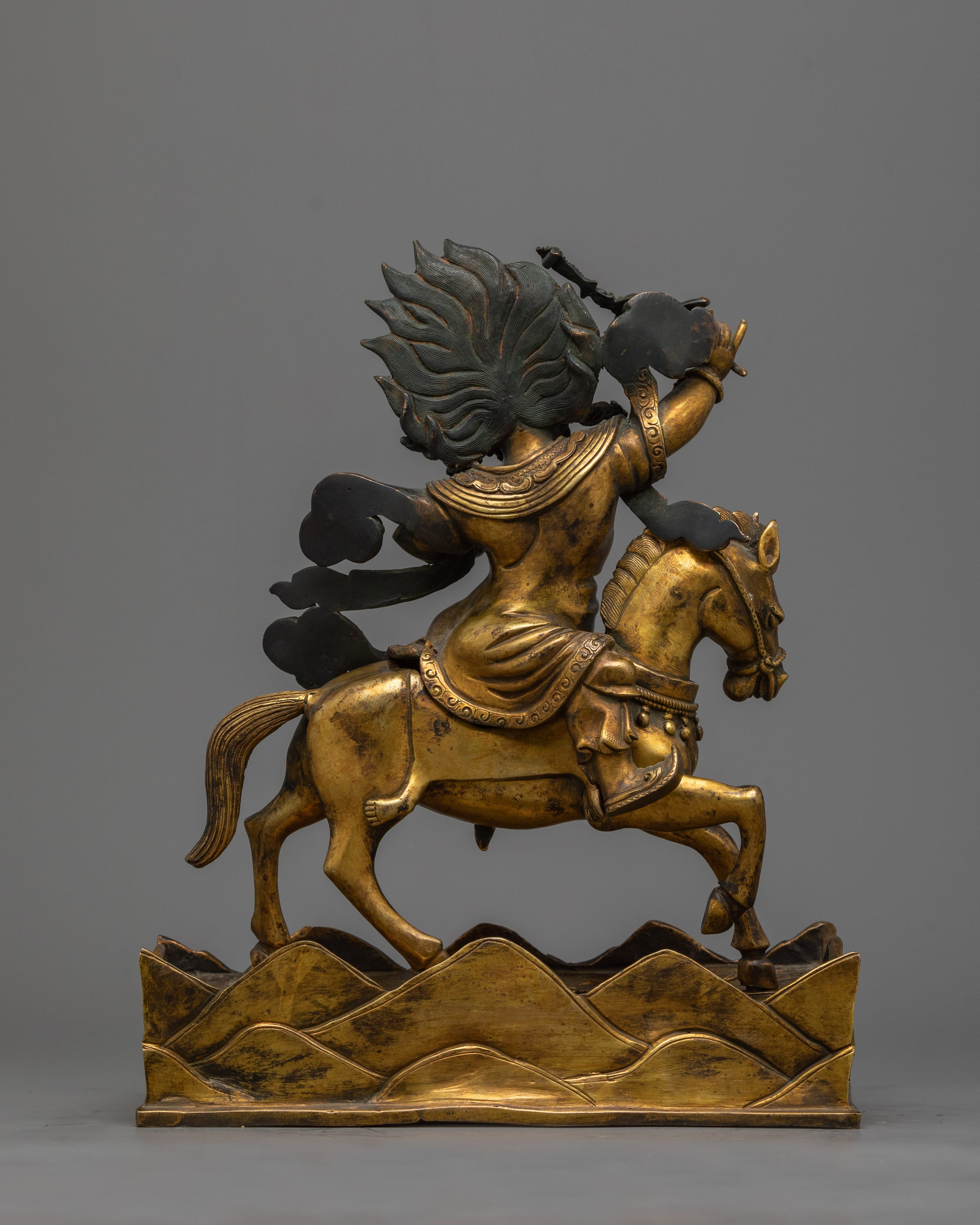 Female Mahakala Palden Lhamo Antique Statue | A Fierce Protector in Tibetan Tradition