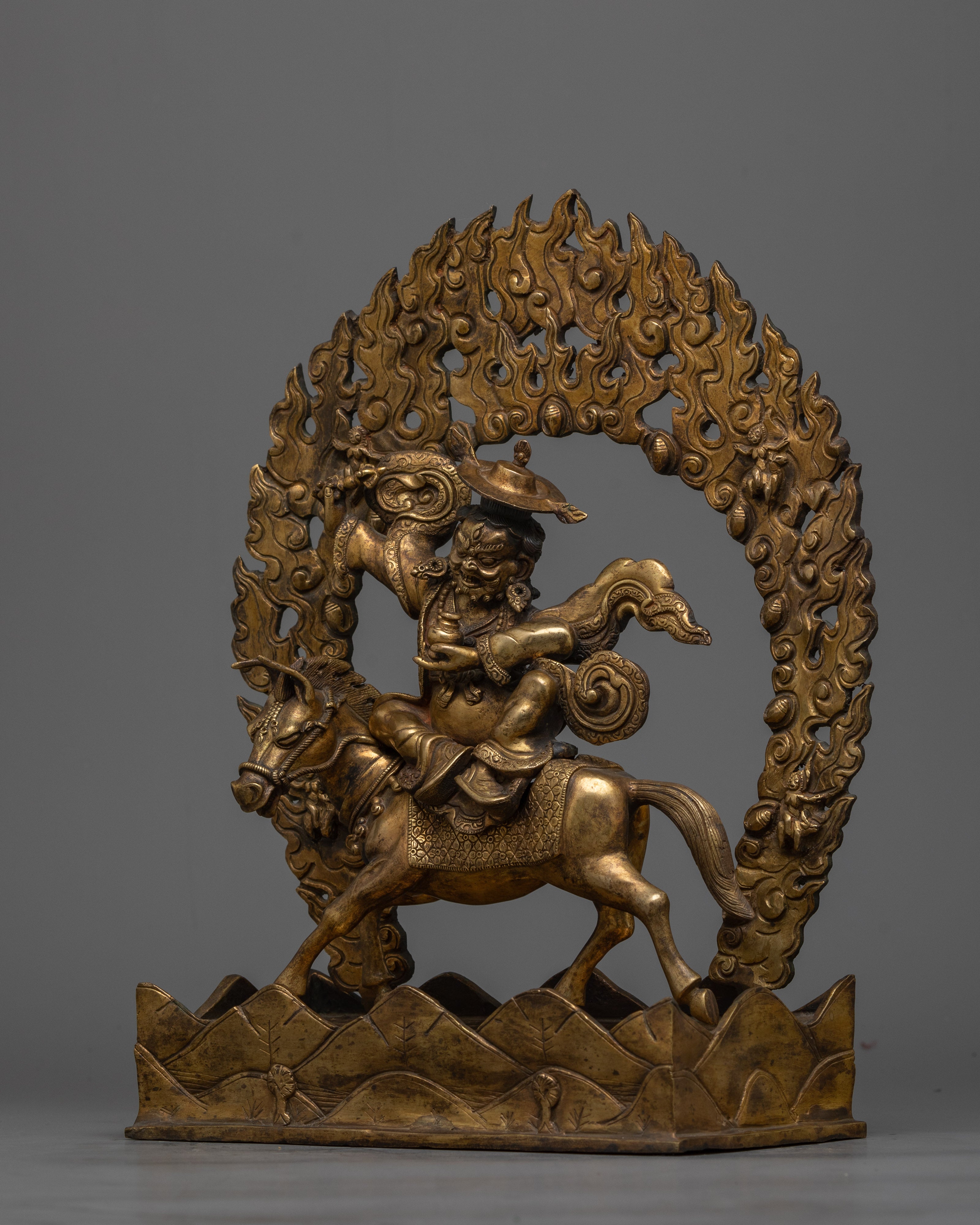Pehar Gyalpo Antique Sculpture | A Majestic Symbol of Protection and Power