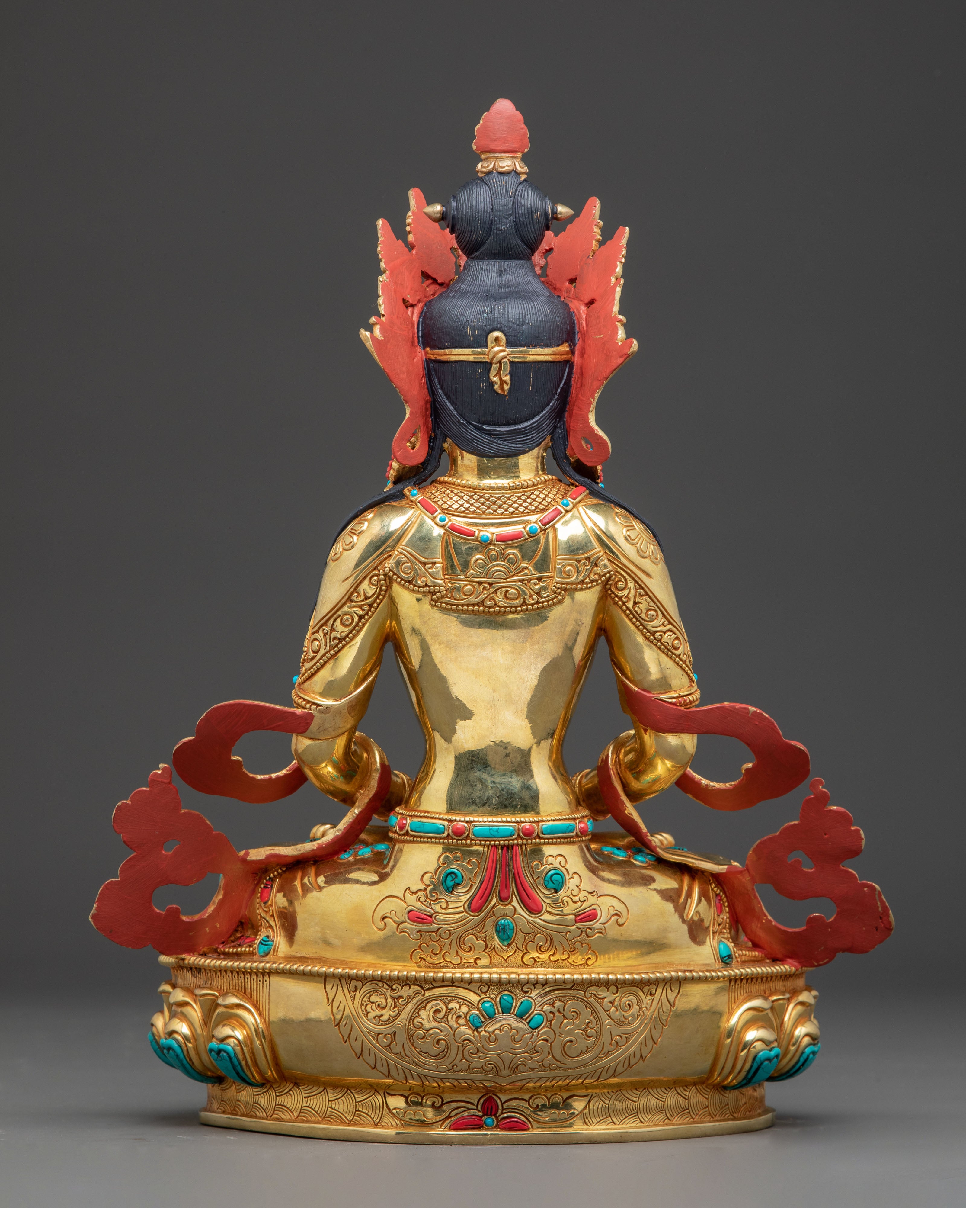 Radiant Statue of Healing Buddha Amitayus | Traditional Himalayan Art