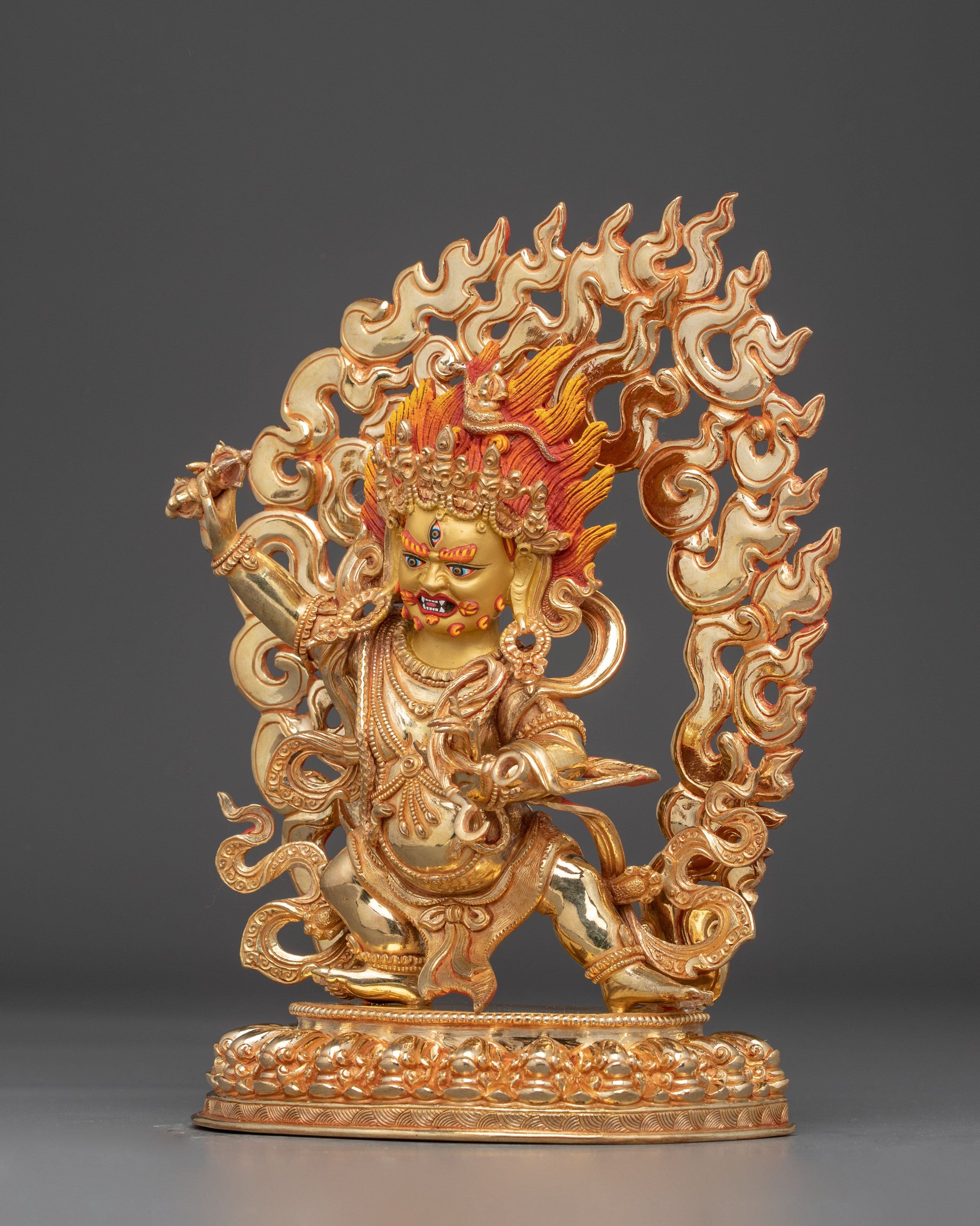 Handmade Tibetan Vajrapani Copper Art Protector Deity | Guardian of Dharma