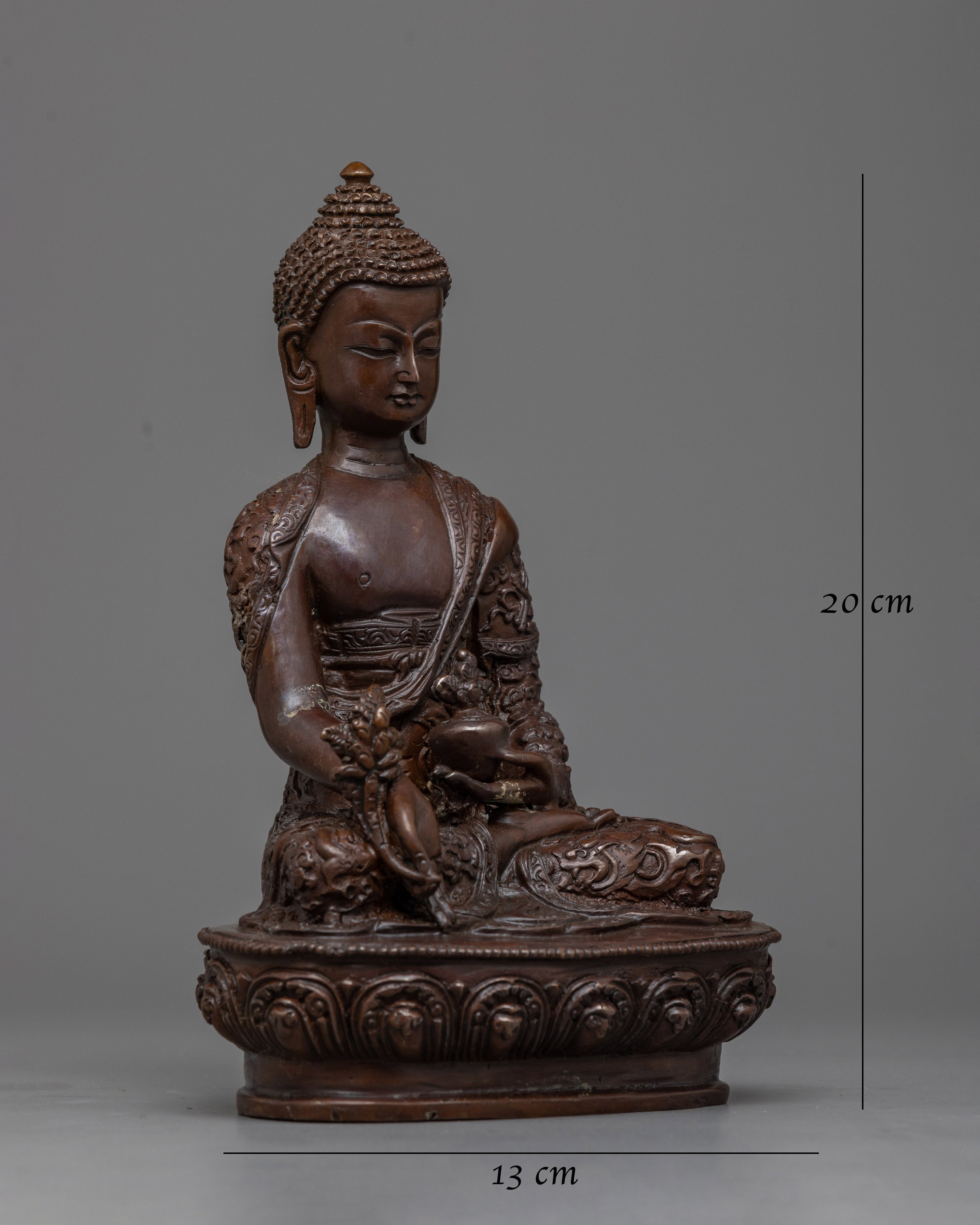 Medicine Buddha Oxidized Statue | Beacon of Healing and Serenity