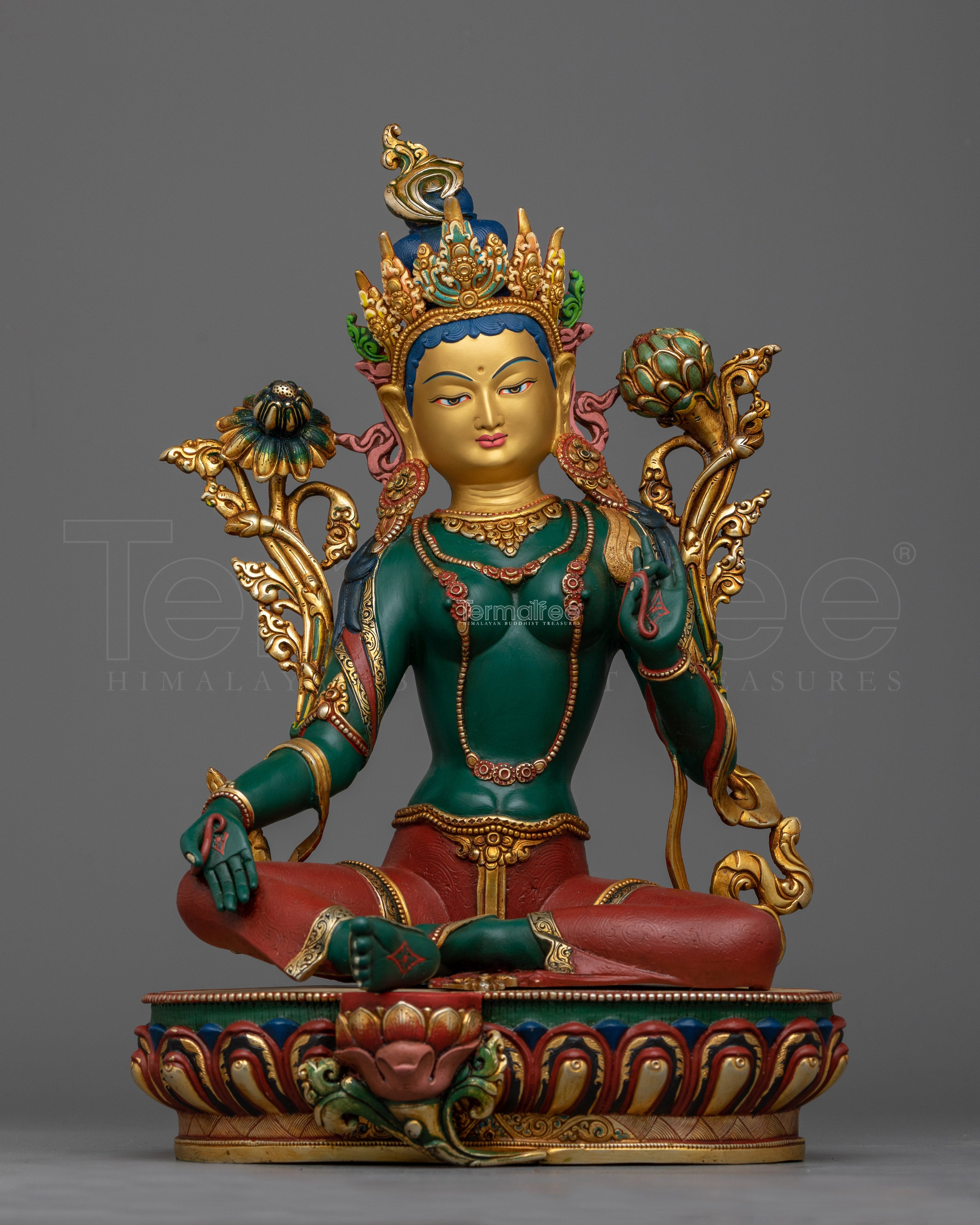 Handmade Green Tara Statue for The Shrine | Explore the Beauty of Vajrayana Artistry