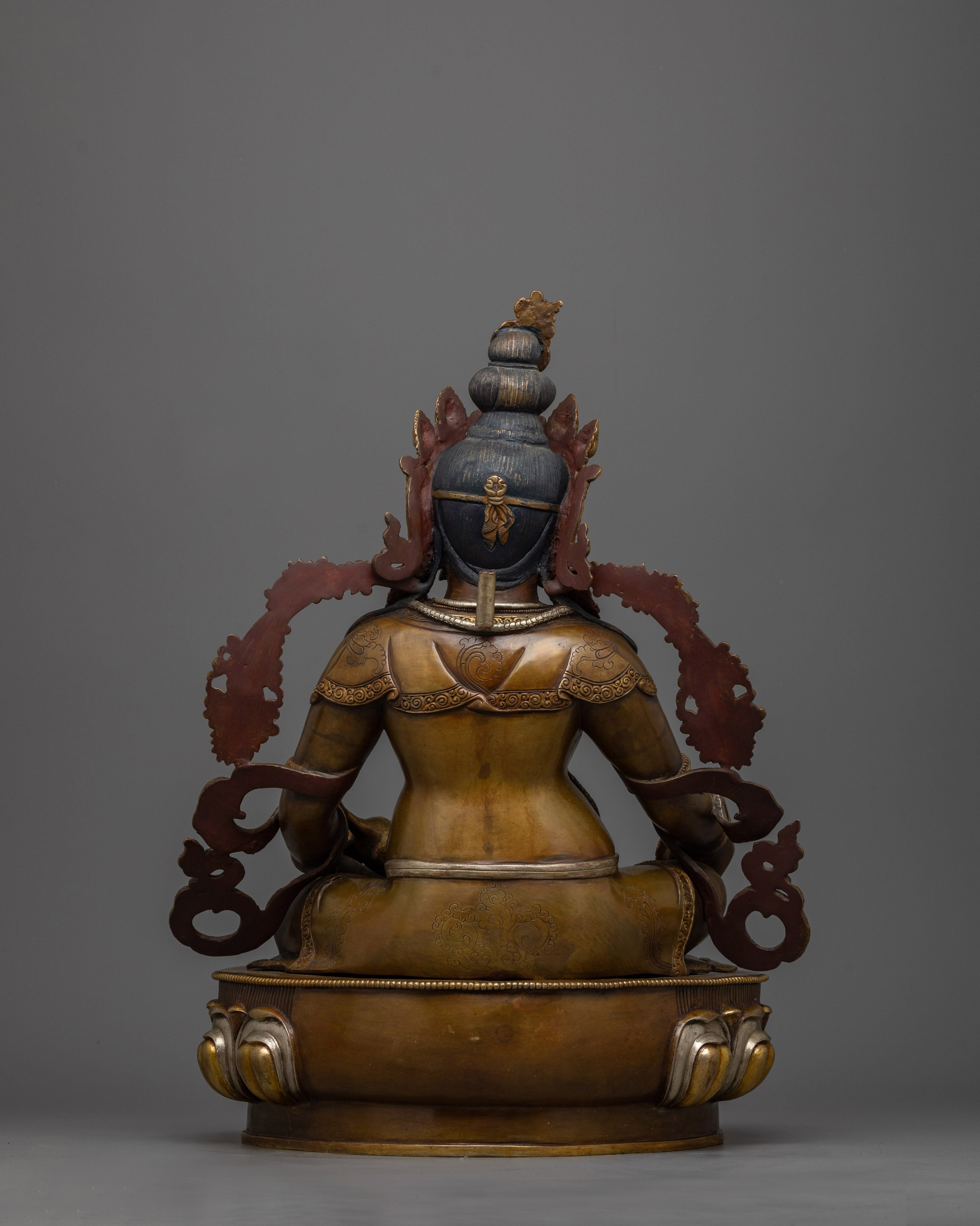 Dzambhala Gold-Silver-Plated Oxidized Statue | Embodiment of Prosperity