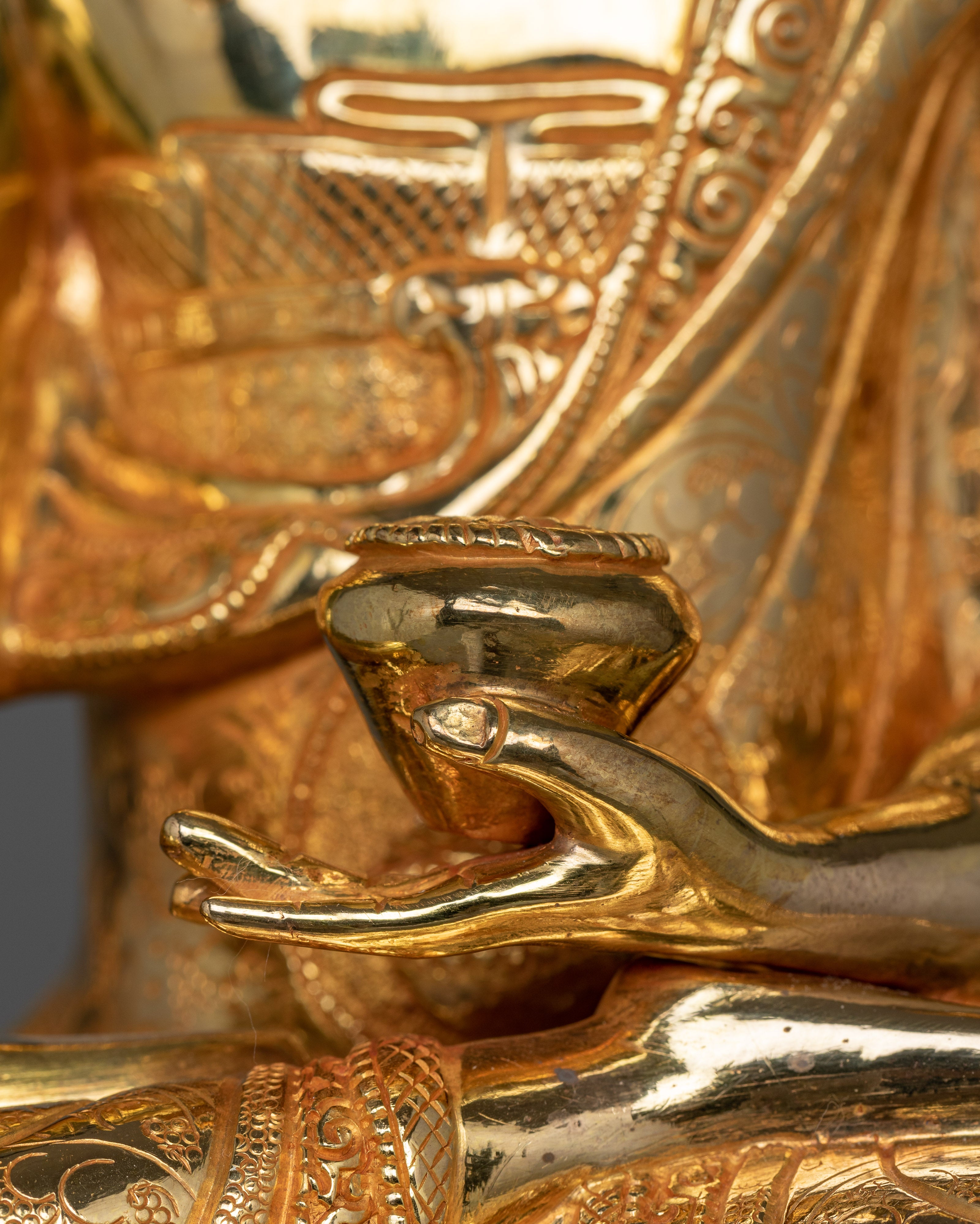 Shakyamuni Buddha with Guru Rinpoche and Chenresig Set | Himalayan Statue Set Artwork