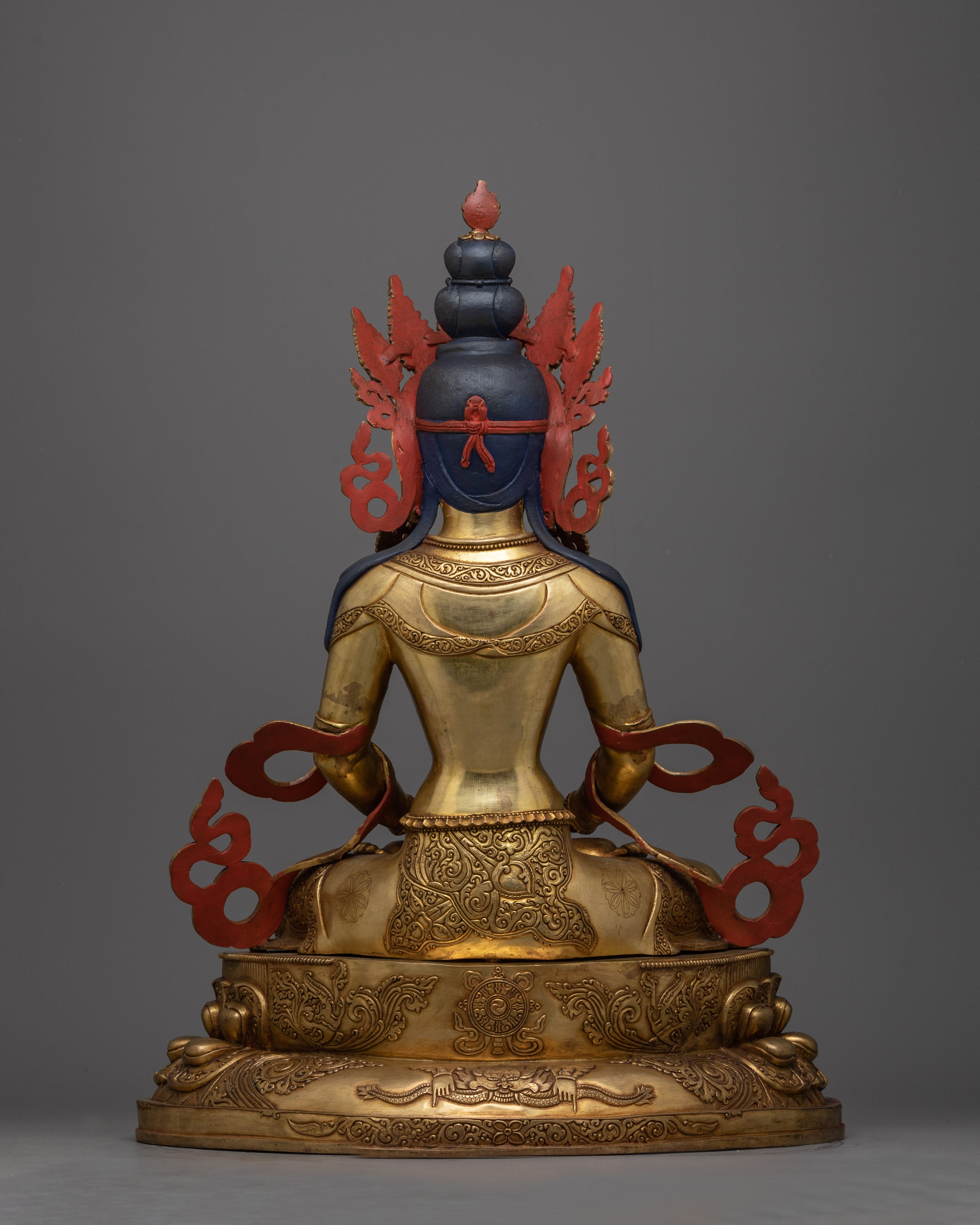 Gold-Gilded Amitayus Figure | Symbol of Infinite Life and Compassion