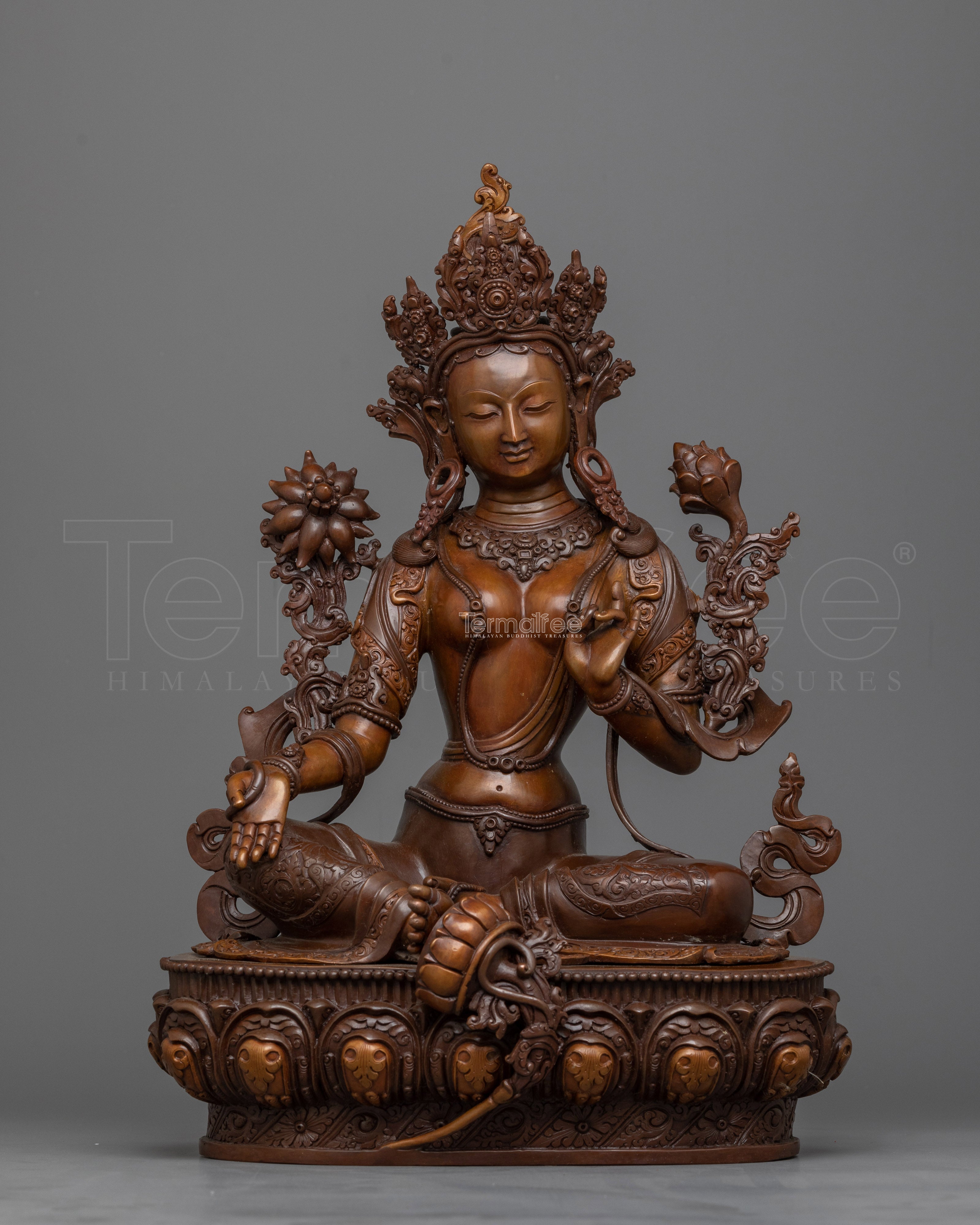 Green Tara Beautiful Oxidized Statue | Embodiment of Compassion