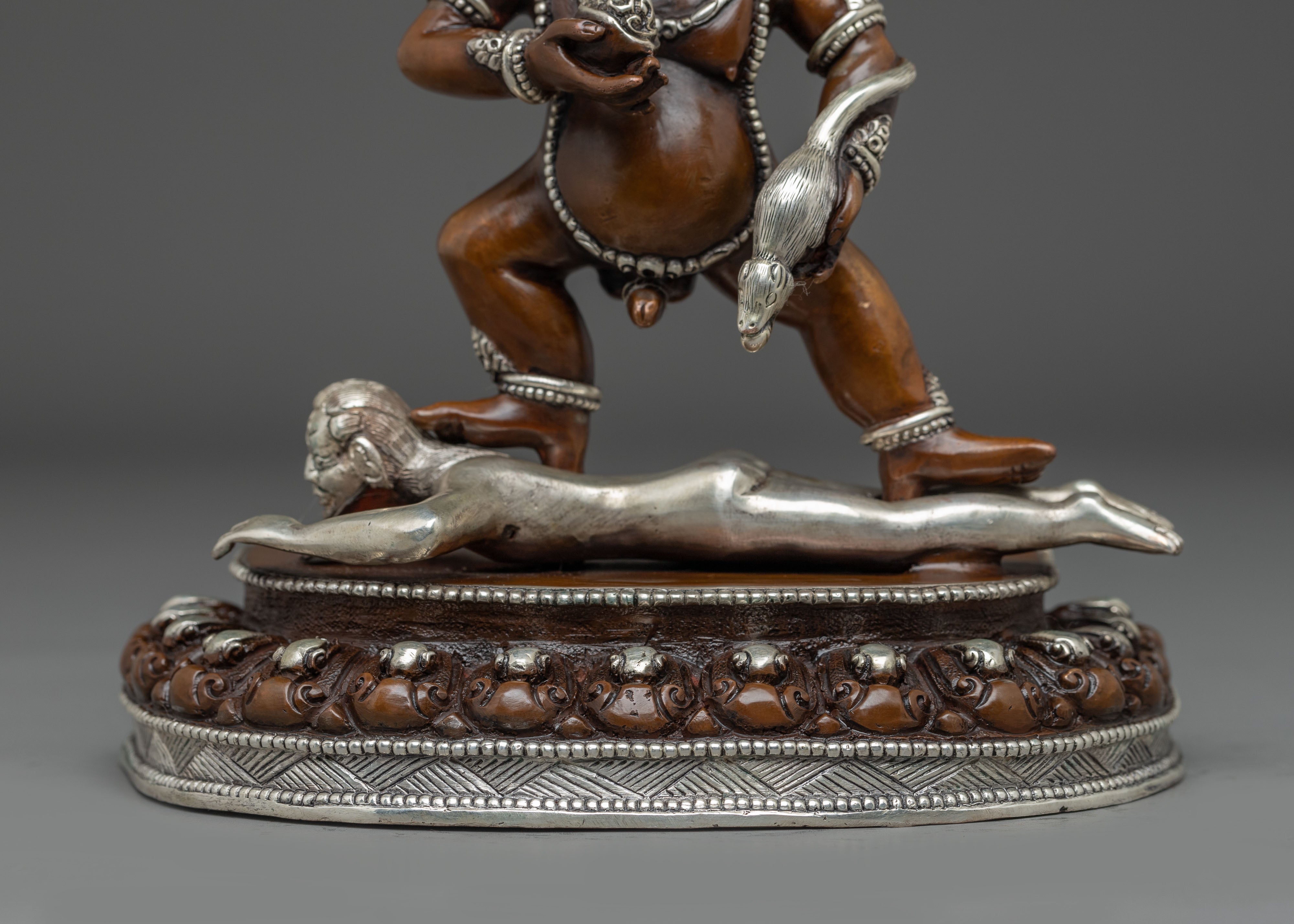 Handcrafted Wealth Icon Black Dzambhala Statue | Guardian of Fortune