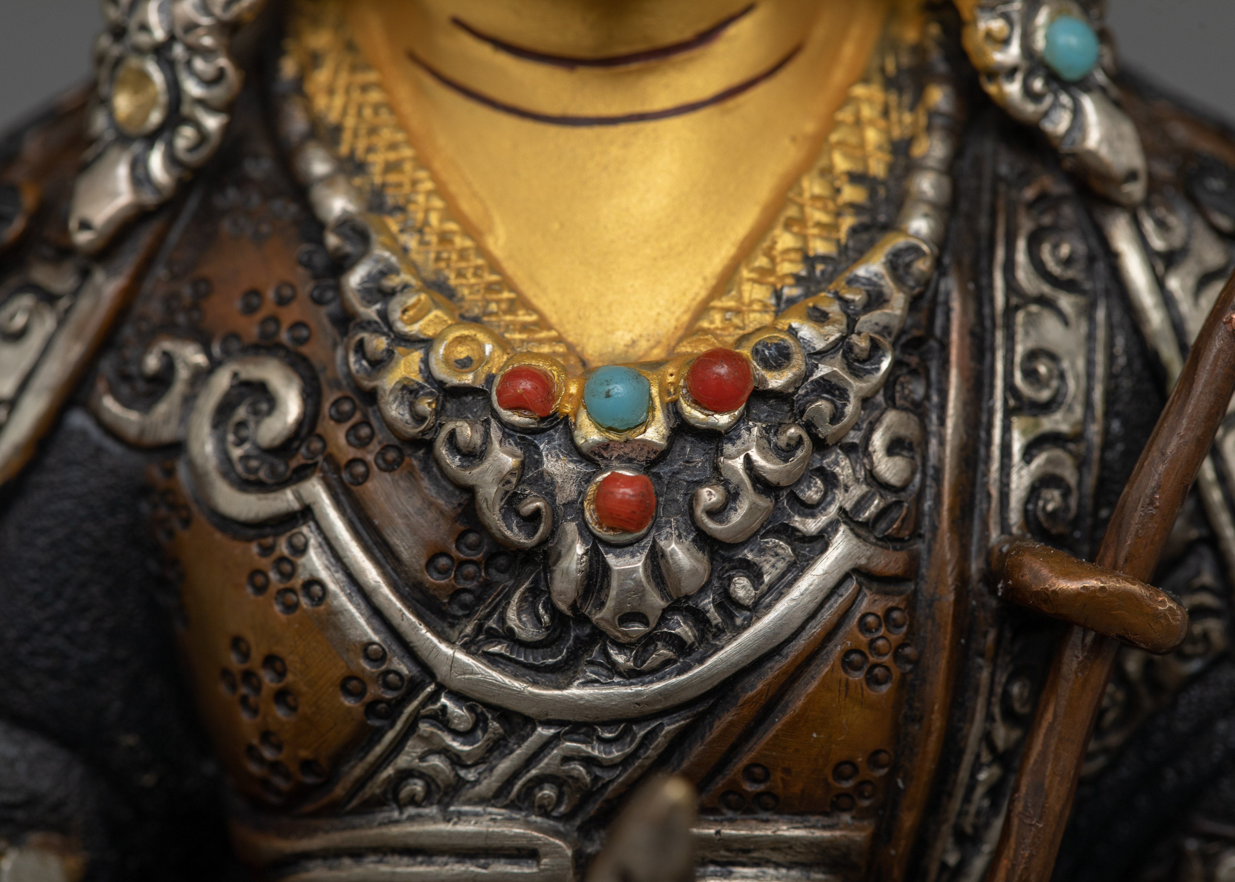 Guru Rinpoche Oxidized Silver-Plated Statue | Made in Nepal