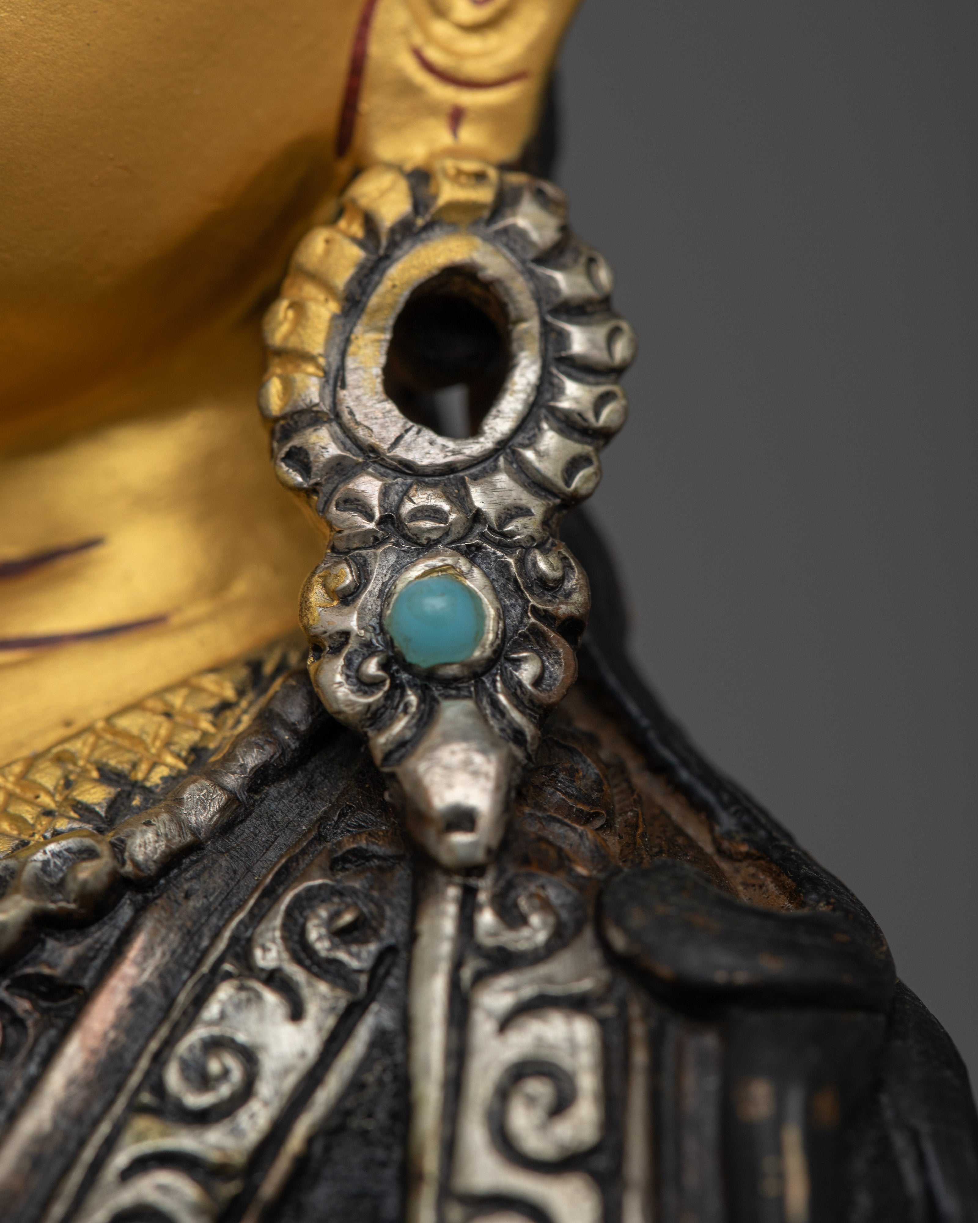 Guru Rinpoche Oxidized Silver-Plated Statue | Made in Nepal