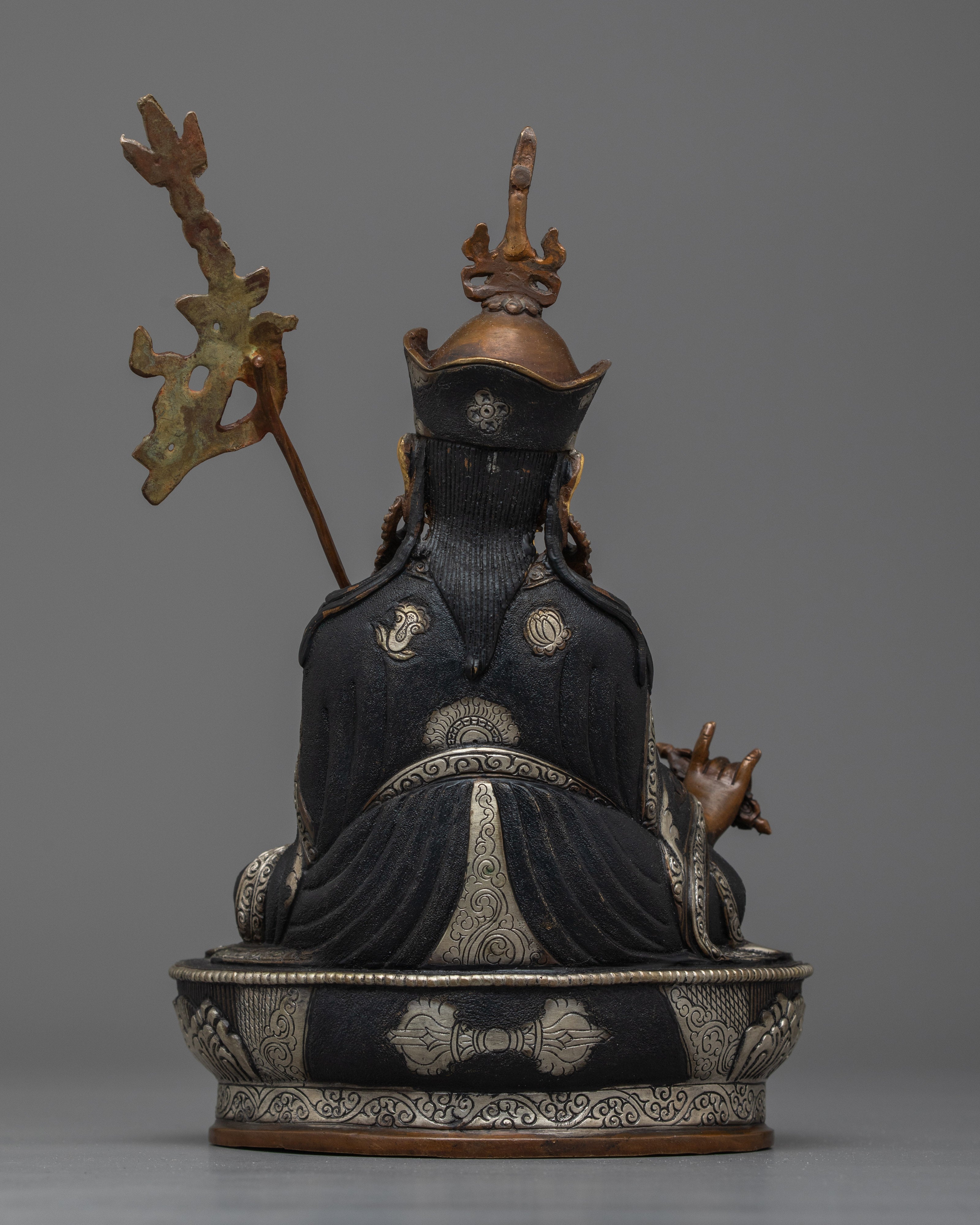 Guru Rinpoche Oxidized Silver-Plated Statue | Made in Nepal