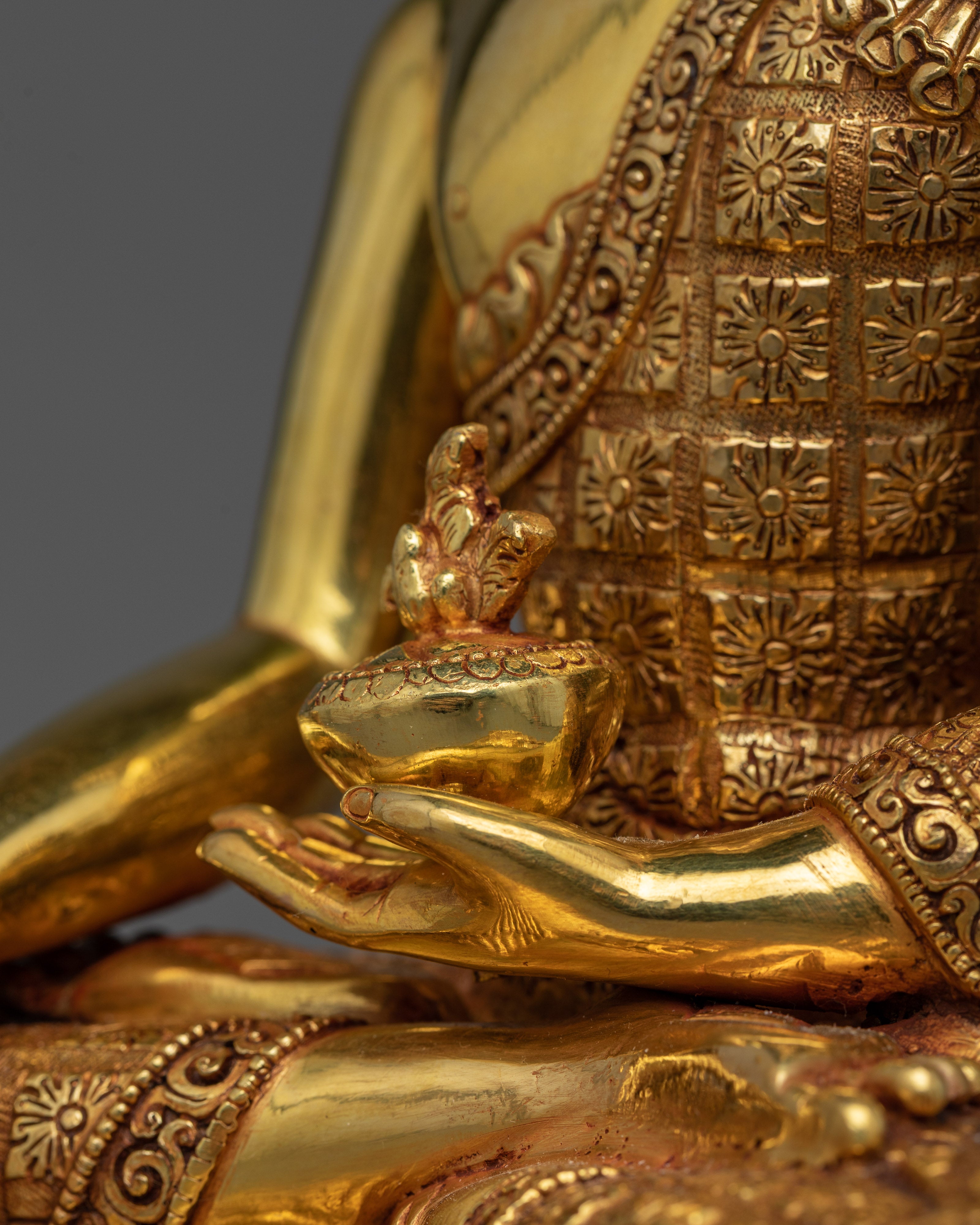 Medicine Buddha Gold-Gilded Statue | Embodiment of Healing and Compassion