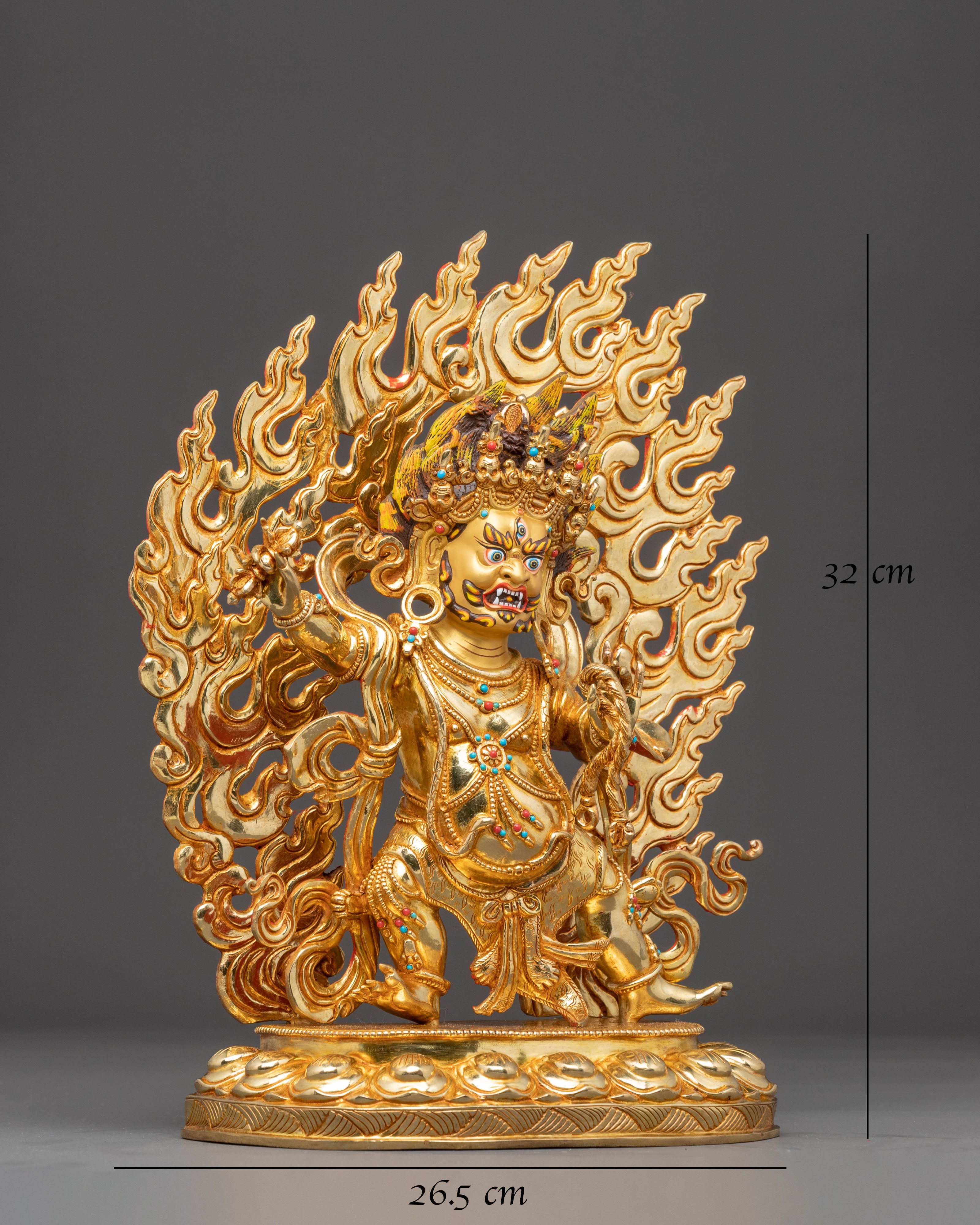Handcrafted Wrathful Bodhisattva Vajrapani Copper Statue