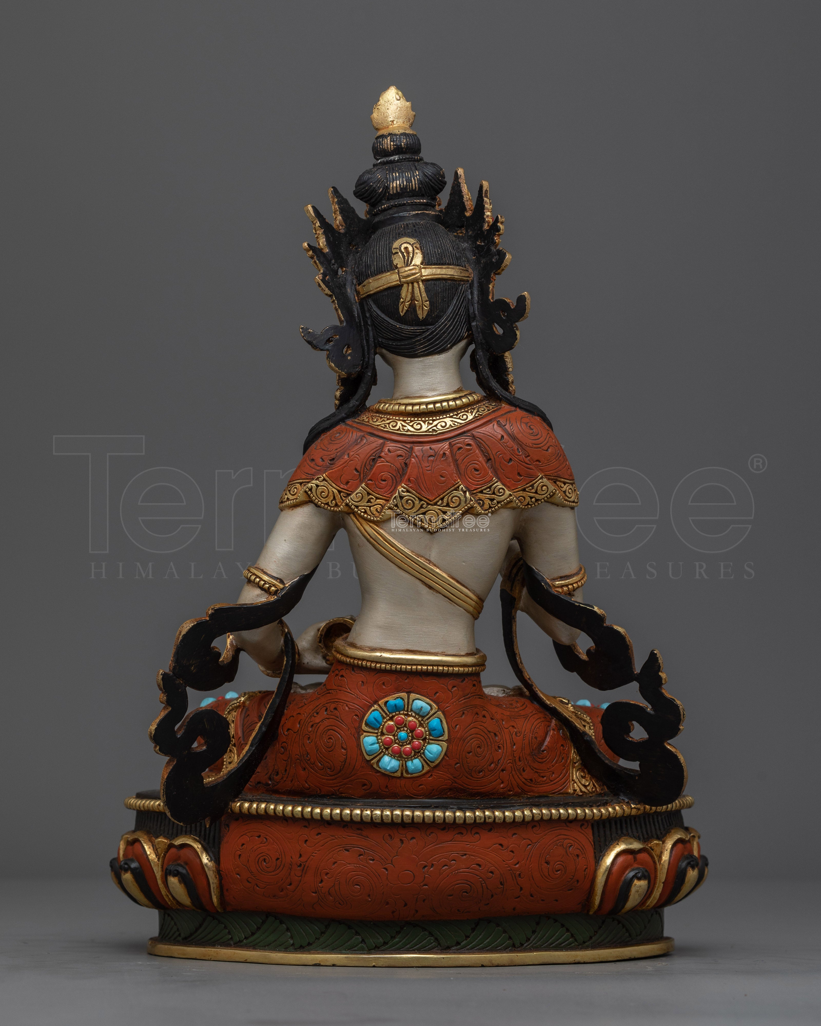Vajrasattva Silver-Hued Statue | Embodiment of Purity and Enlightenment