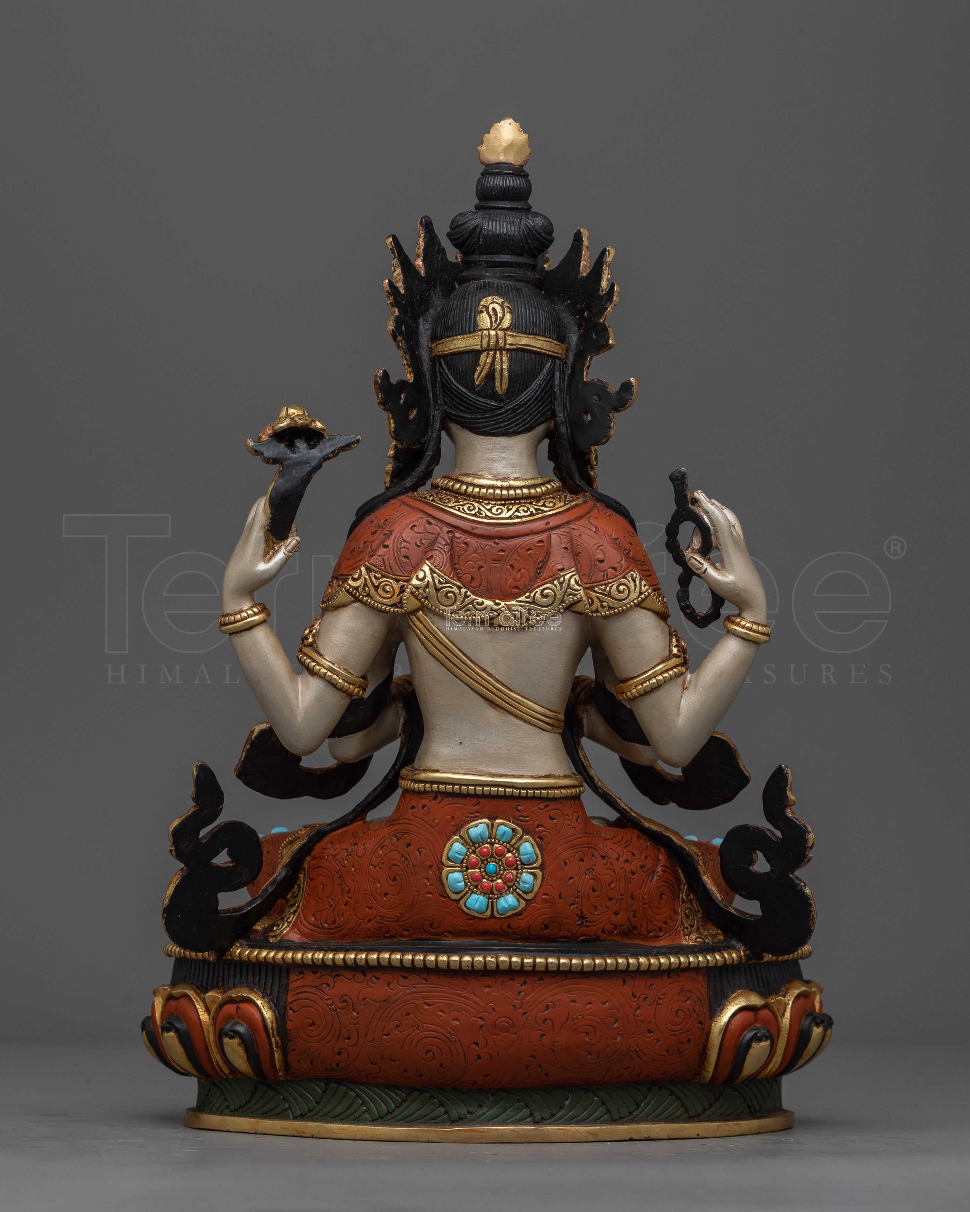 Chenrezig Silver-Hued Statue | Embodiment of Compassion
