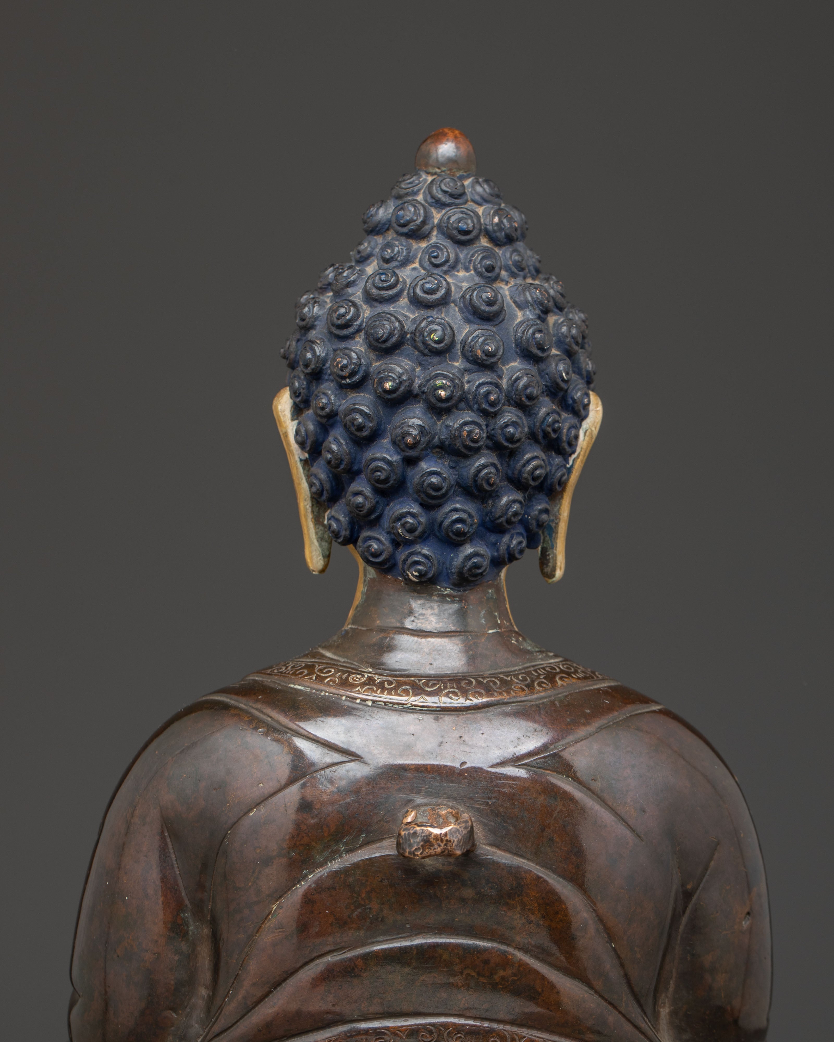 Oxidized Statue of Japanese Amitabha Buddha | Traditional Art