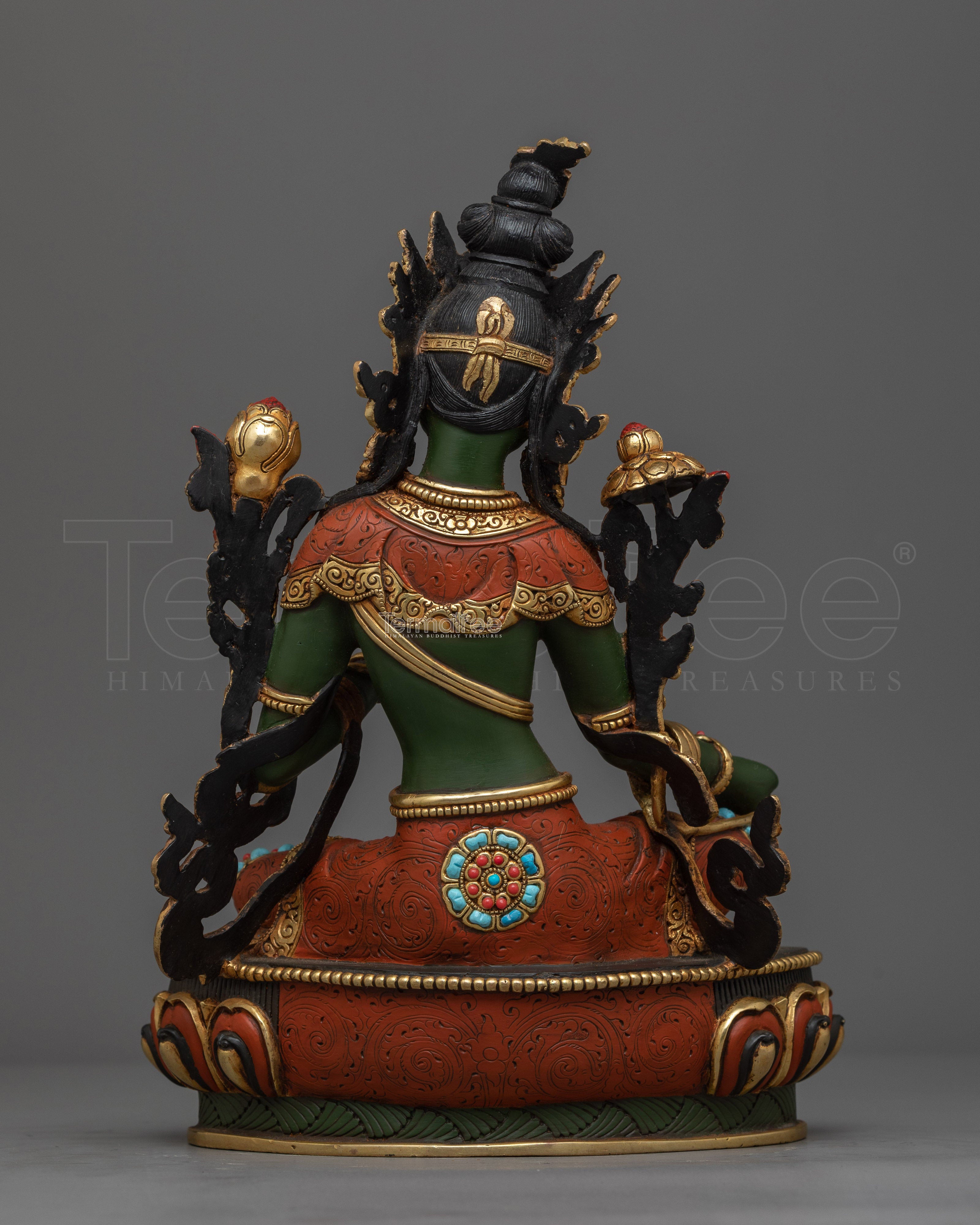 Green-Hued Tara Statue | Embodiment of Compassion and Serenity