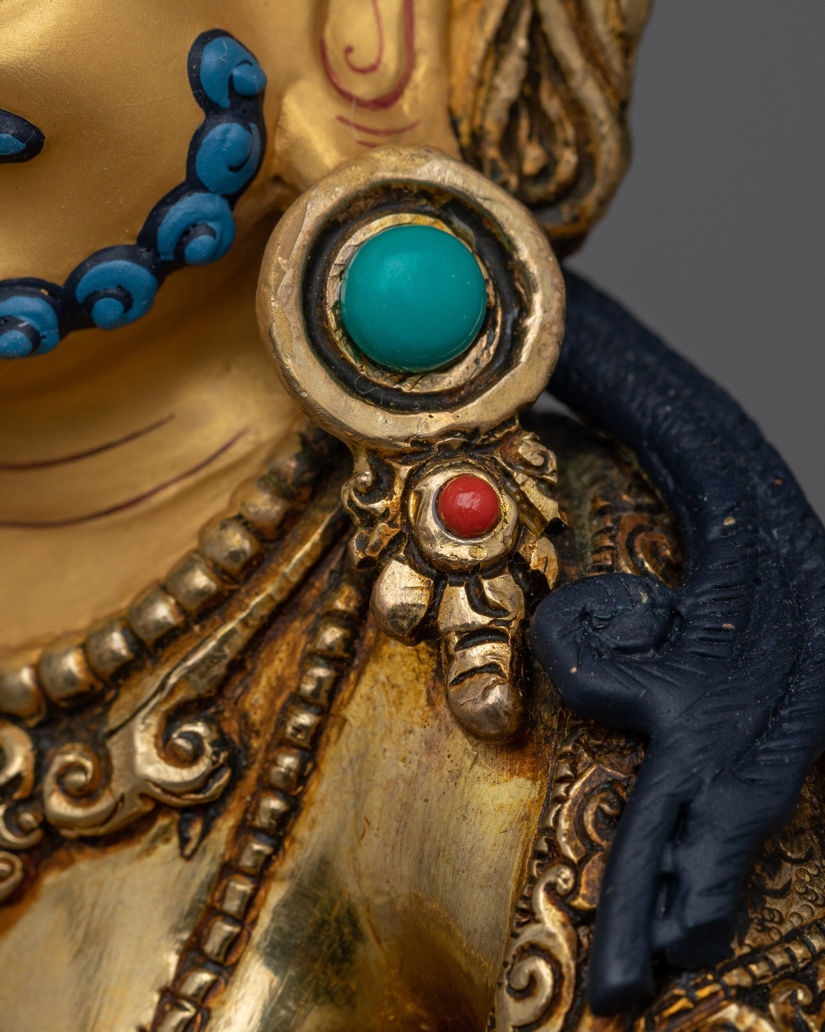 Gold Gilded Dzambhala Jewels Statue | Symbol of Wealth and Prosperity