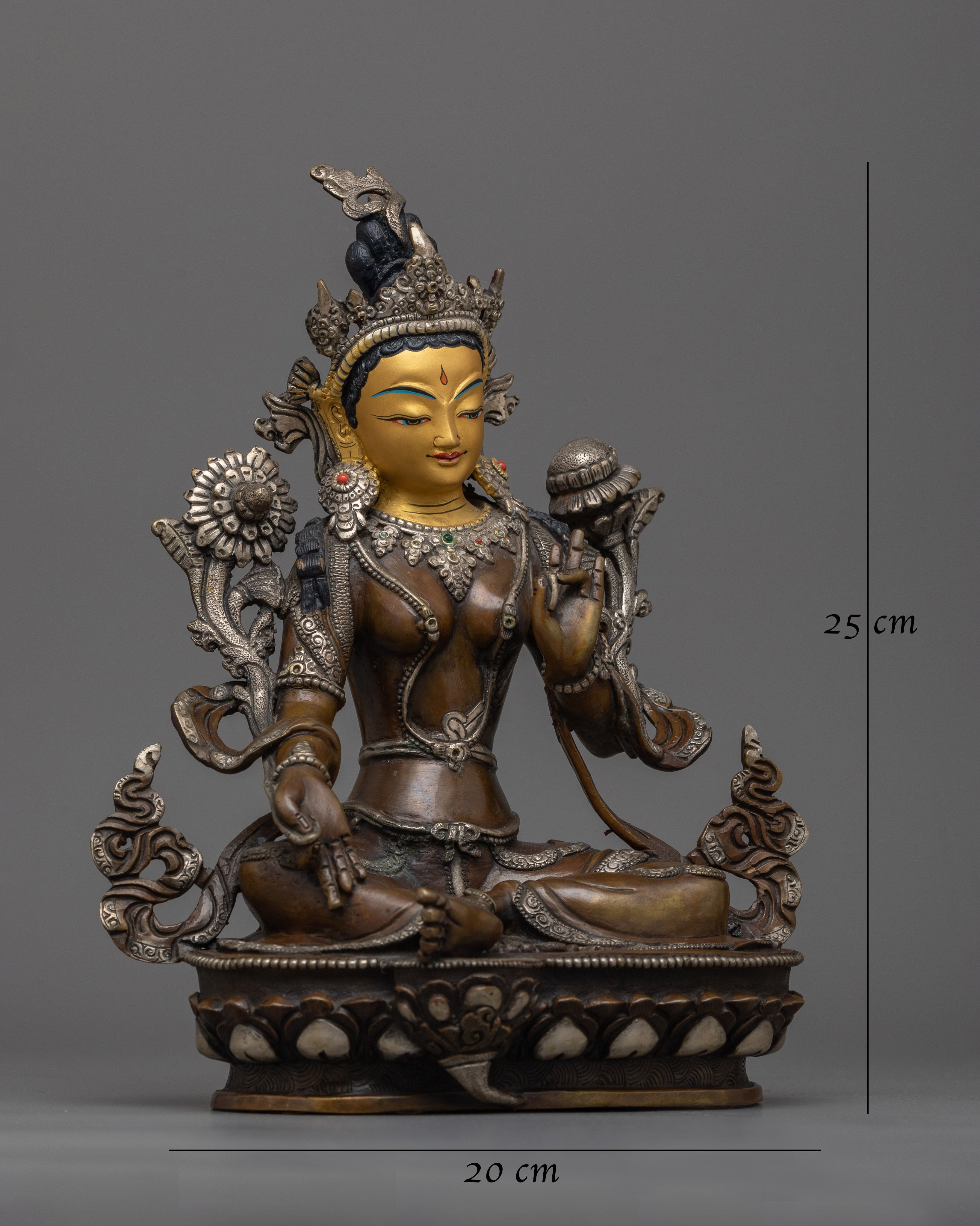 Handcrafted Green Tara Art