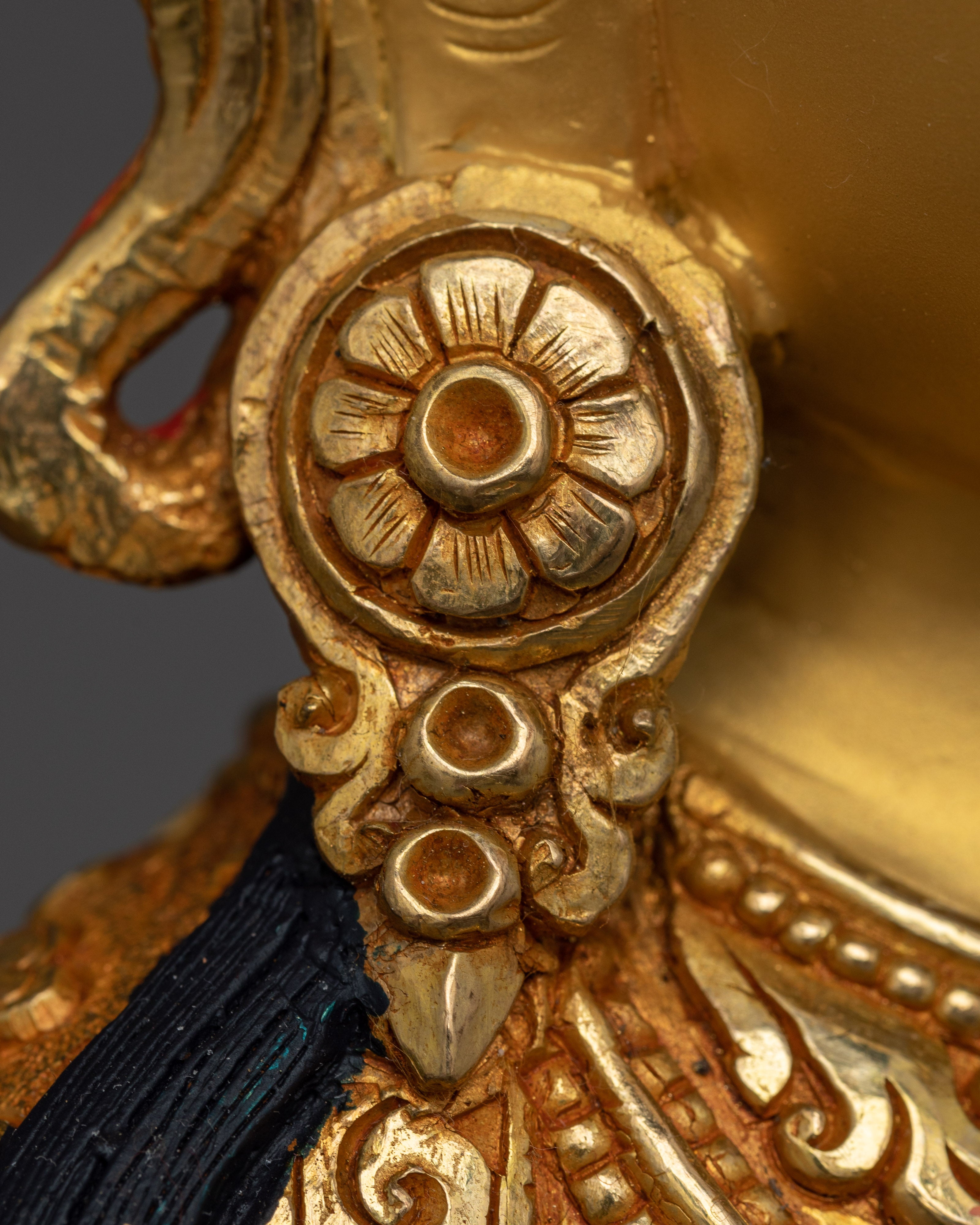 24K Gold Gilded Peaceful Amitayus Sculpture for Shrine | Longevity Deity