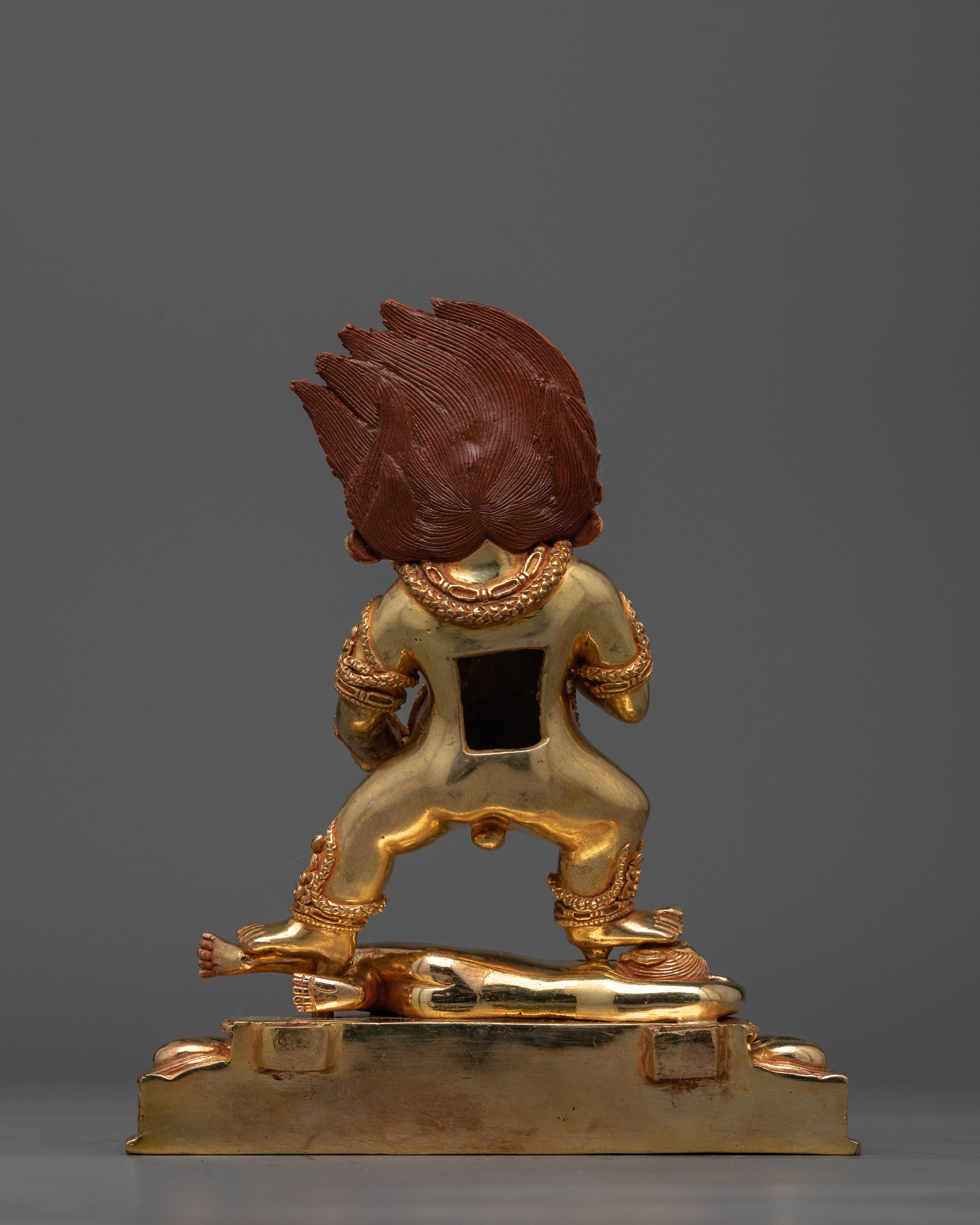 Black Dzambhala Gold Gilded Statue | Handcrafted Symbol of Wealth and Protection